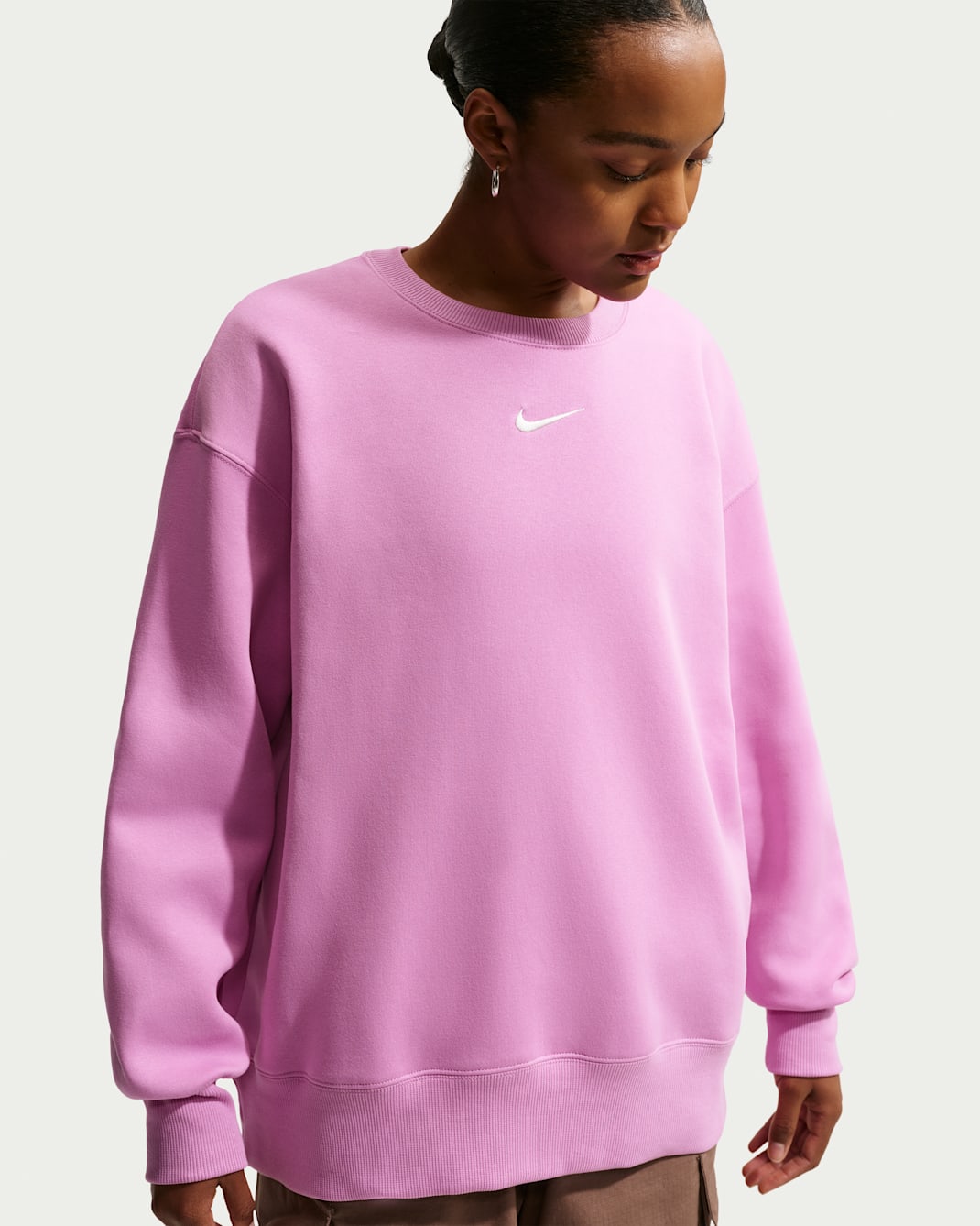 Nike Sportswear Phoenix Fleece Women's Oversized Crew-Neck Sweatshirt - Light Magenta/Sail