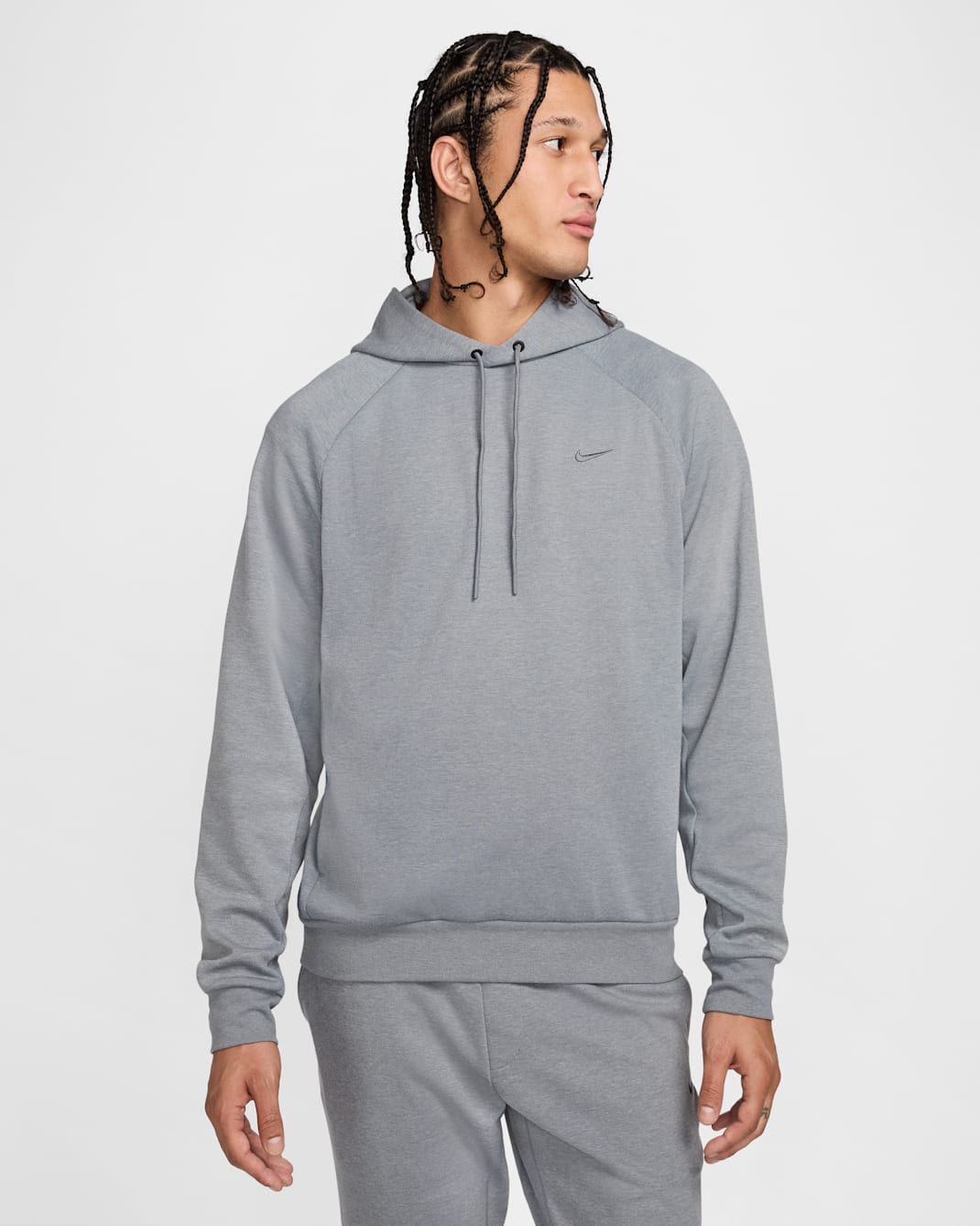 Nike Primary Fleece Men's Dri-FIT UV Pullover Performance Hoodie - Cool Grey/Heather/Cool Grey