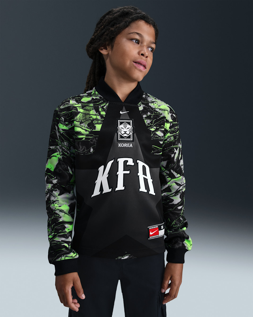 Fotbollströja Korea målvakt Nike Dri-FIT för ungdom - Svart/Svart/Vit