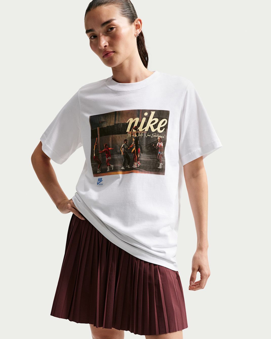 나이키 여성 농구 티셔츠 - 화이트