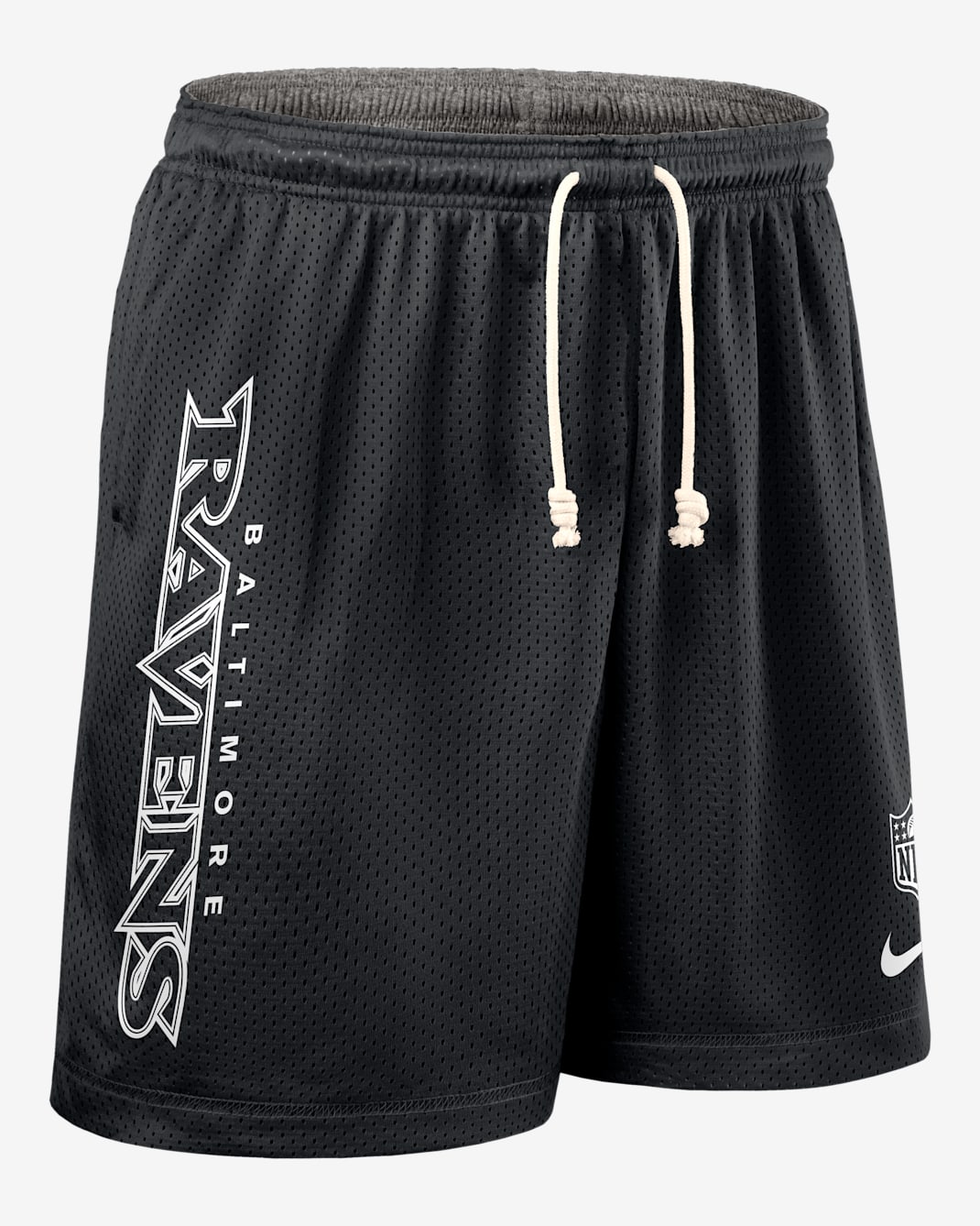 Shorts Nike Dri-FIT de la NFL para hombre Baltimore Ravens Sideline Reversible - Negro