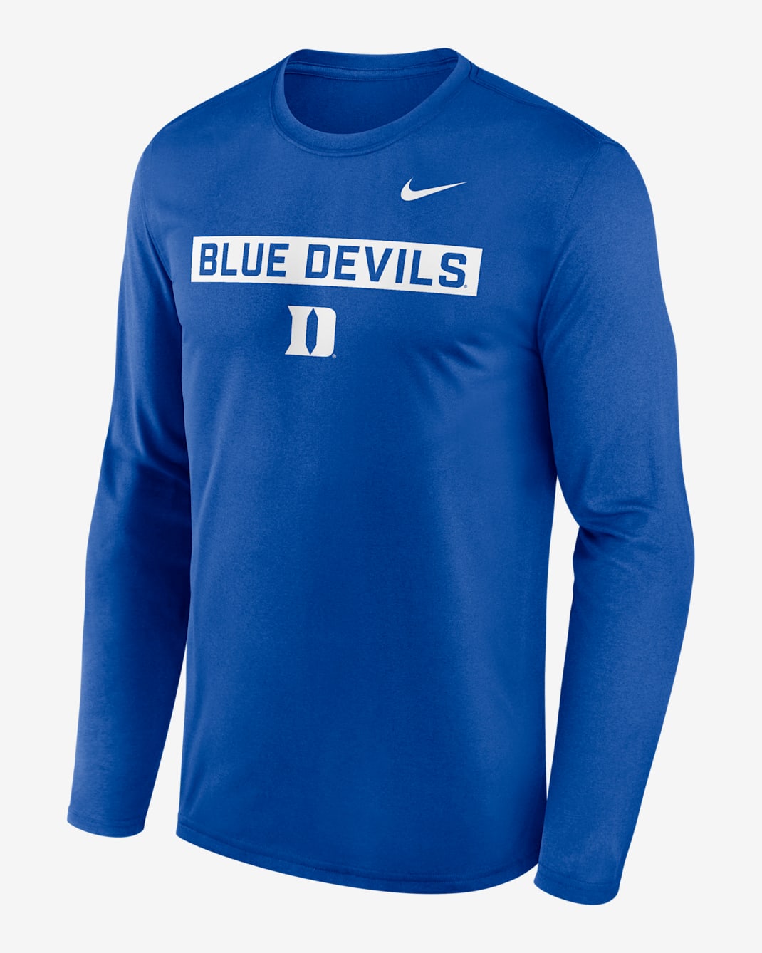 Playera de manga larga universitaria Nike Dri-FIT para hombre Duke Primetime Legend 2-Hit - Royal