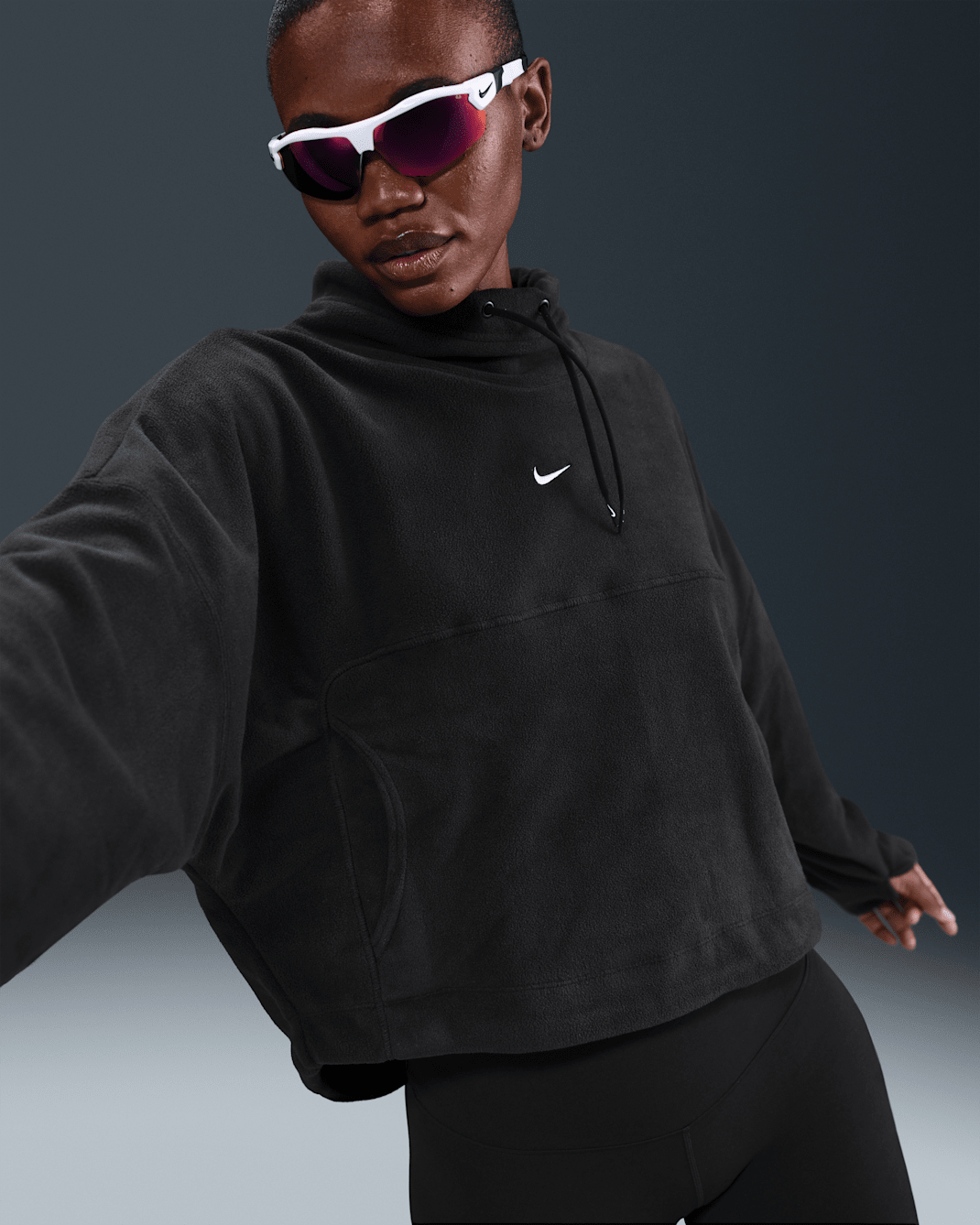 Nike One Therma-FIT-overdel til kvinder - sort/hvid