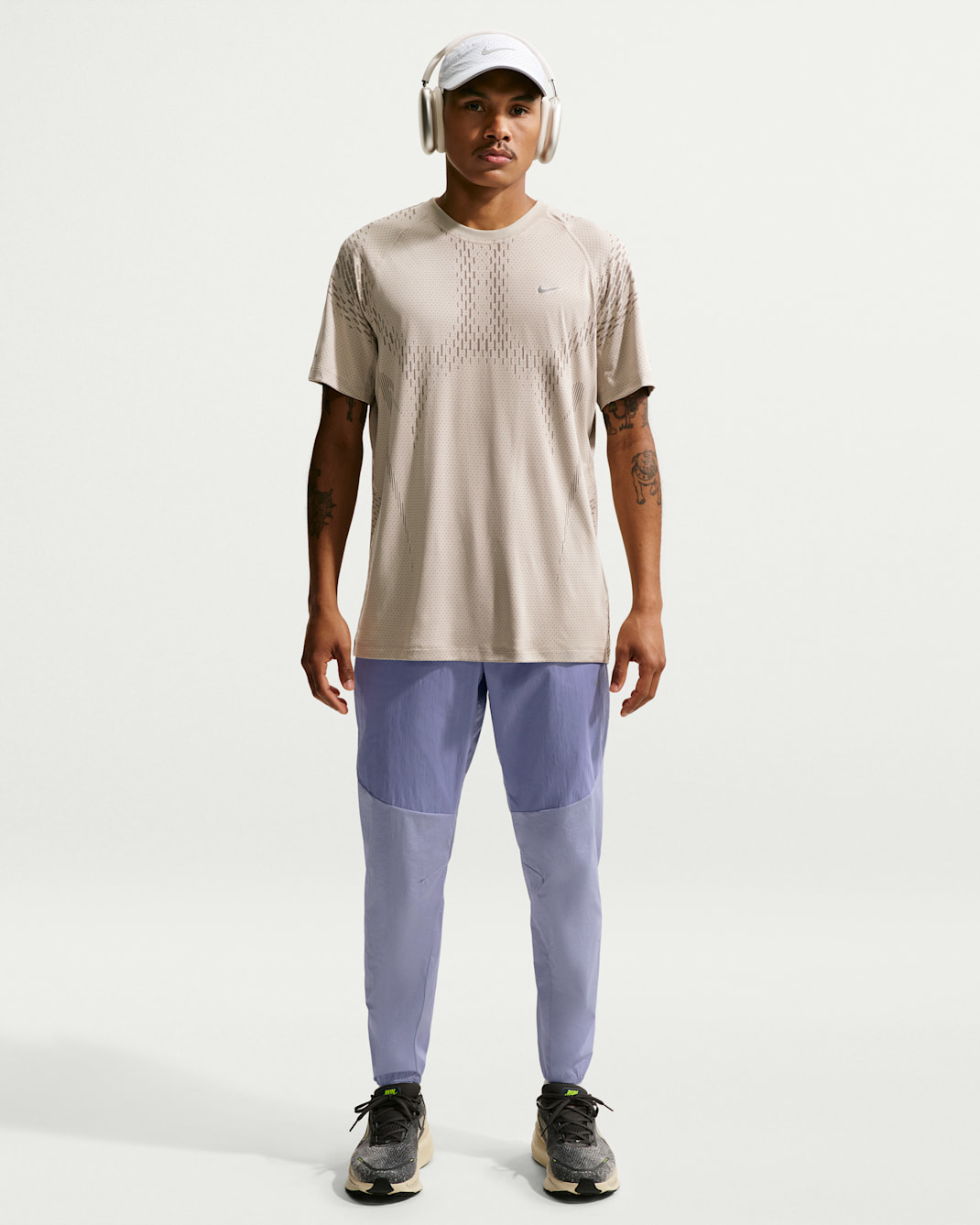 Vevd Nike Stride Repel-løpebukse til herre - Iron Purple/Indigo Haze/Light Thistle