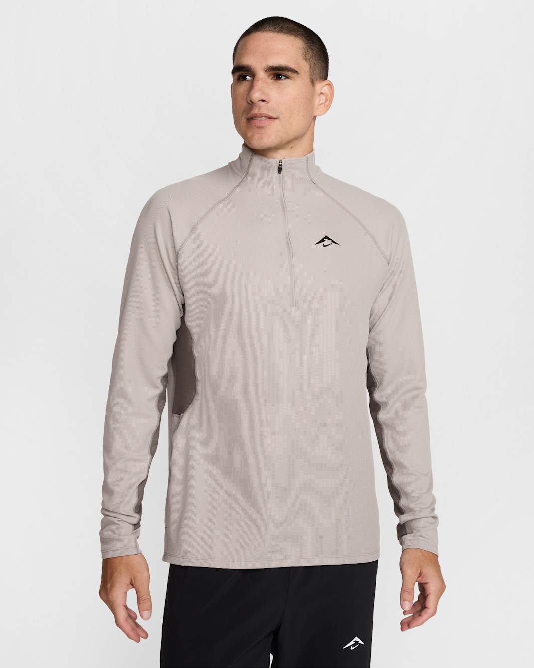 Nike Trail Men's Dri-FIT 1/2-Zip Mid Layer Top - College Grey/Cave Stone/Barely Volt/Black