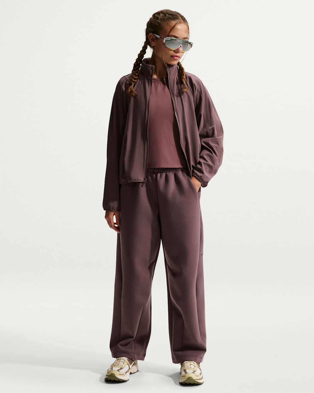 Nike MAVN Girls' High-Rise Therma-FIT Knit Trousers - Tattoo/Black/Tattoo