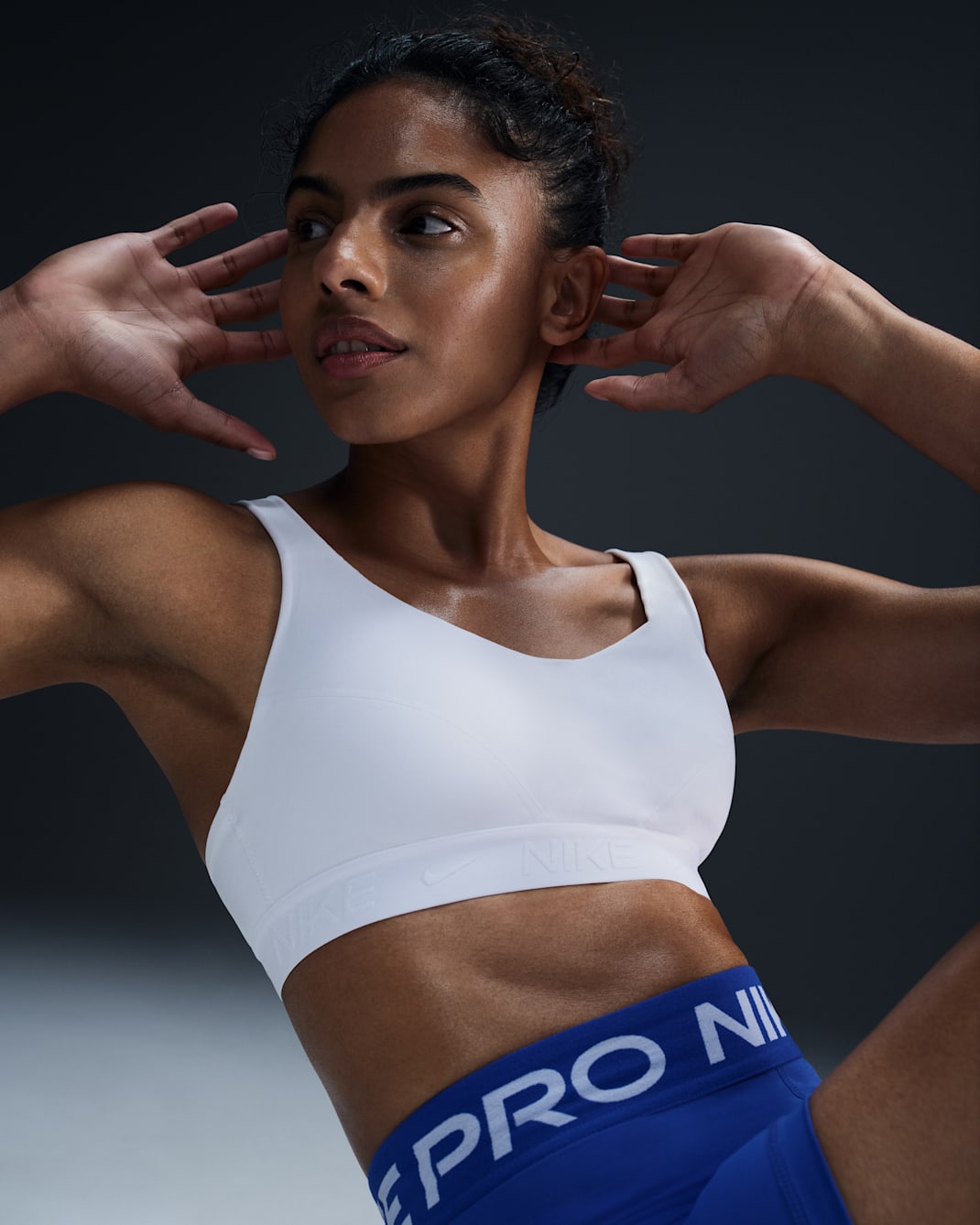Nike Indy High-Support Women's Padded Adjustable Sports Bra - White/Stone Mauve/White