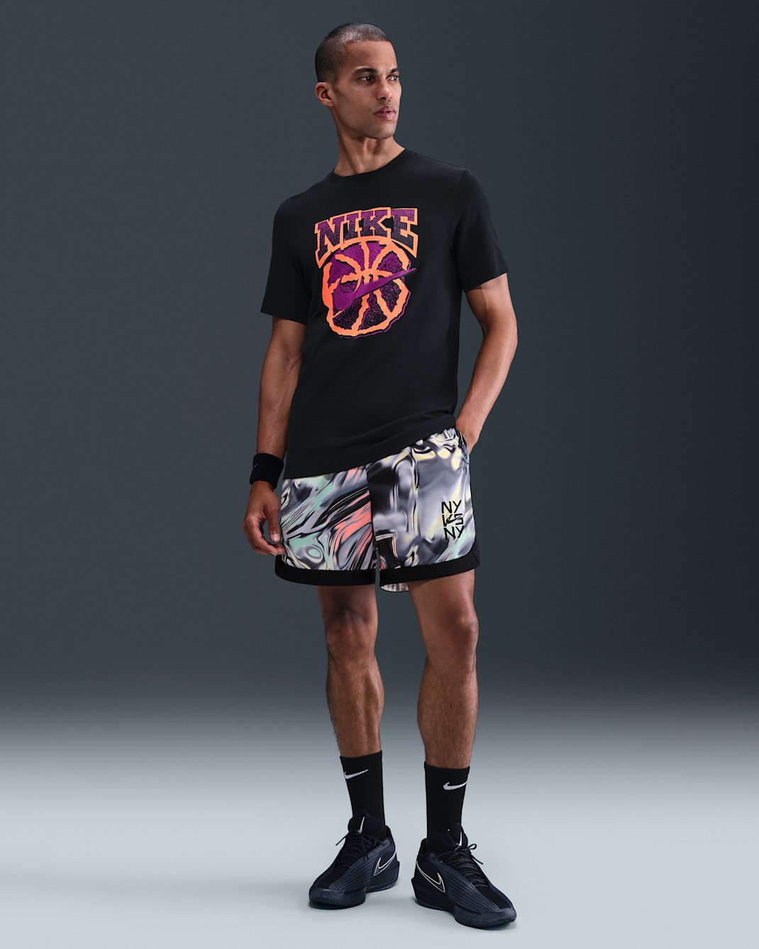 Nike DNA Men's Dri-FIT 6" Basketball Shorts - Light Laser Orange/Crimson Pulse/Green Glow/Black