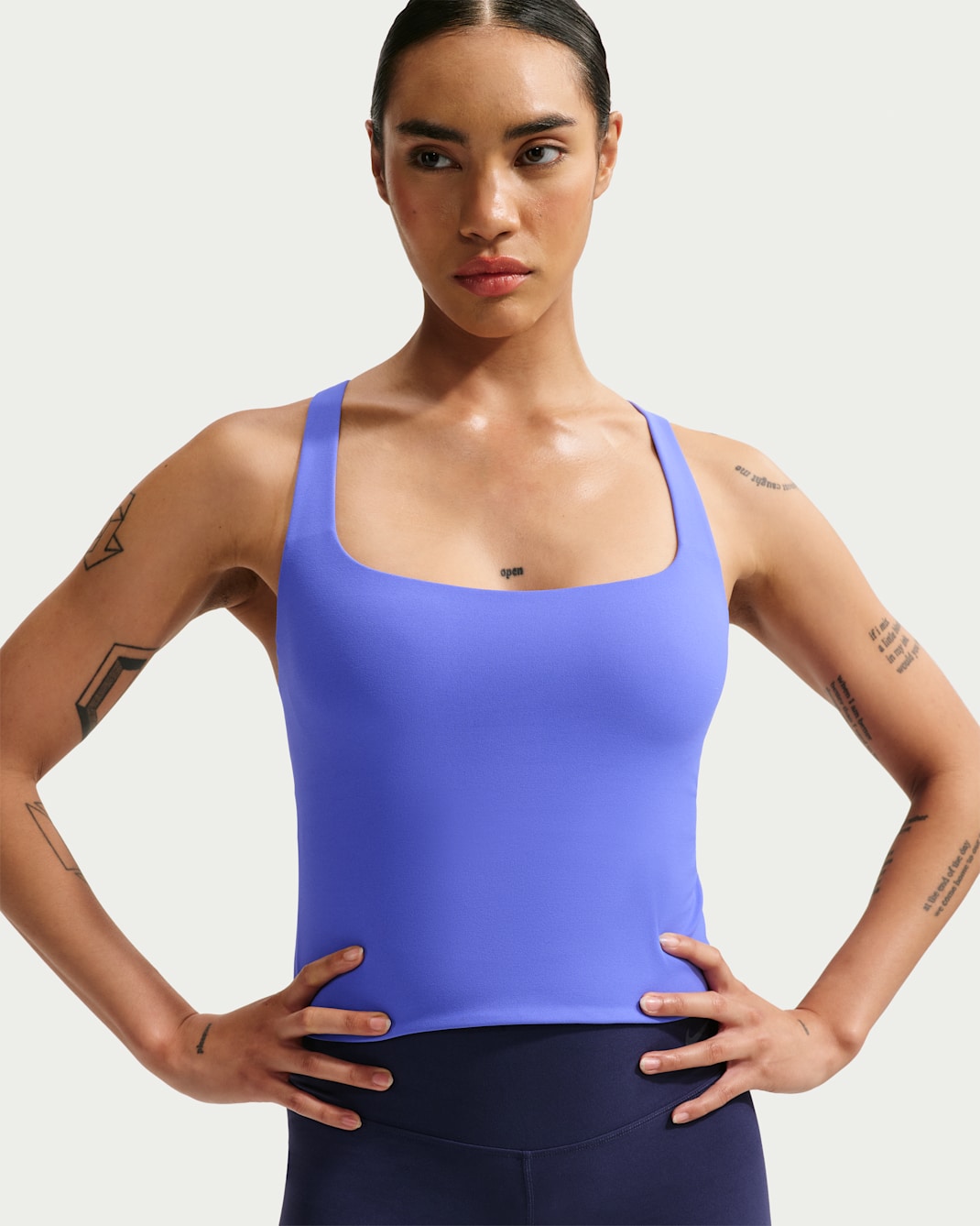 Nike Zenvy Women's Light-Support Sports Bra Tank - Sapphire/White