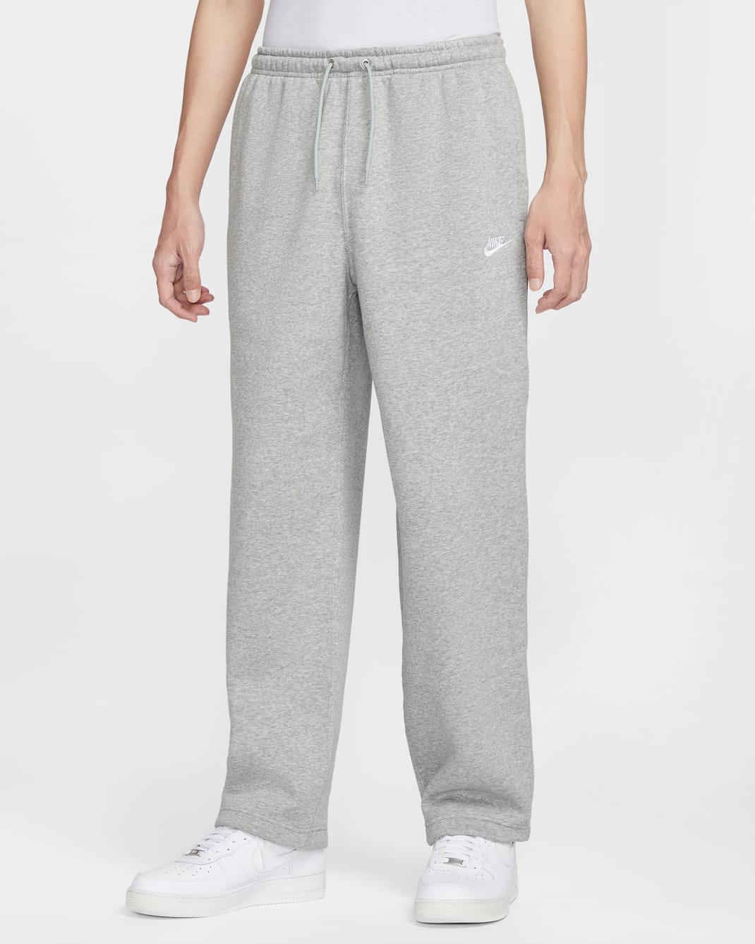 Nike Sportswear Club Men's Fleece Bungee Pants - Dark Grey Heather/Light Smoke Grey/White