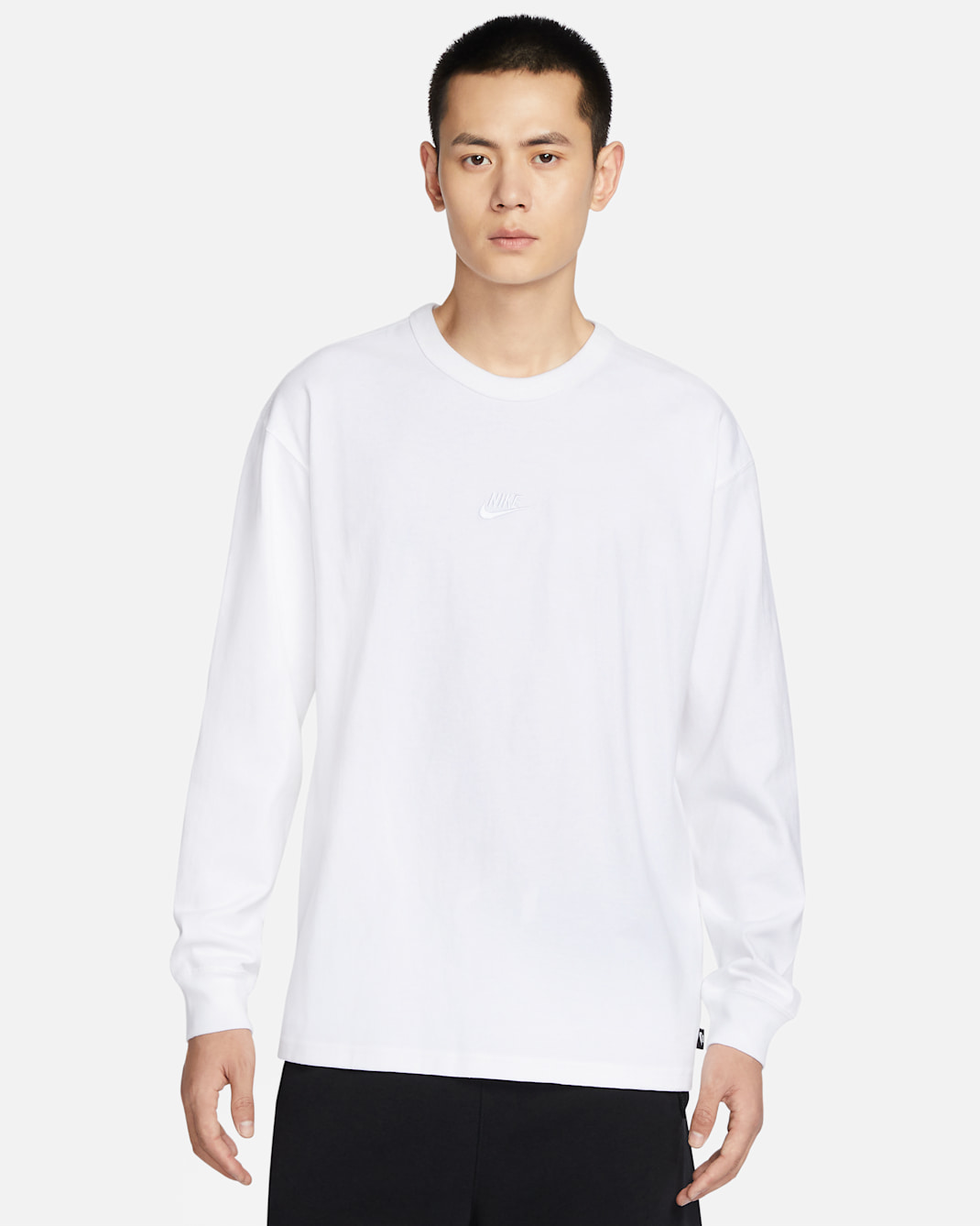 Nike Sportswear Premium Essentials Men's Long-Sleeve T-Shirt - White/White