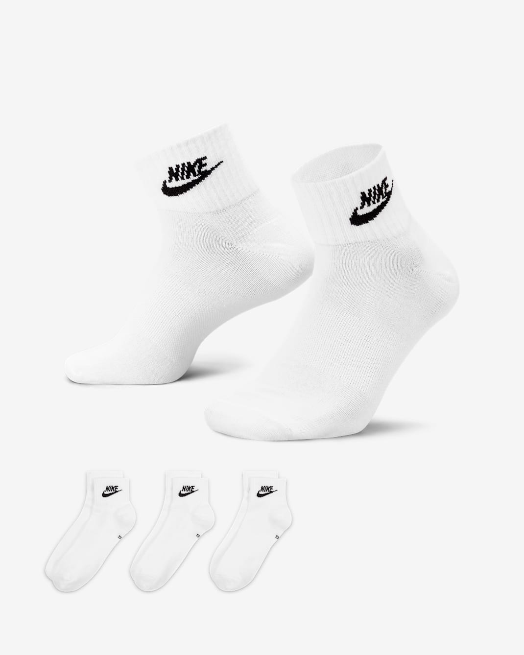 Socquettes Nike Everyday Essential (3 paires) - Blanc/Noir