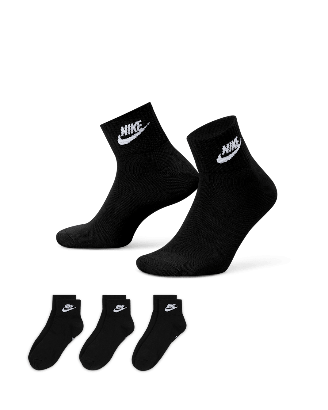 Nike Everyday Essential Ankle Socks (3 Pairs) - Black/White