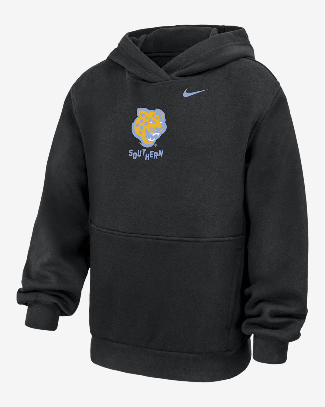 Sudadera con gorro universitaria Nike para niños talla grande Southern University and A&M College Club Fleece - Negro