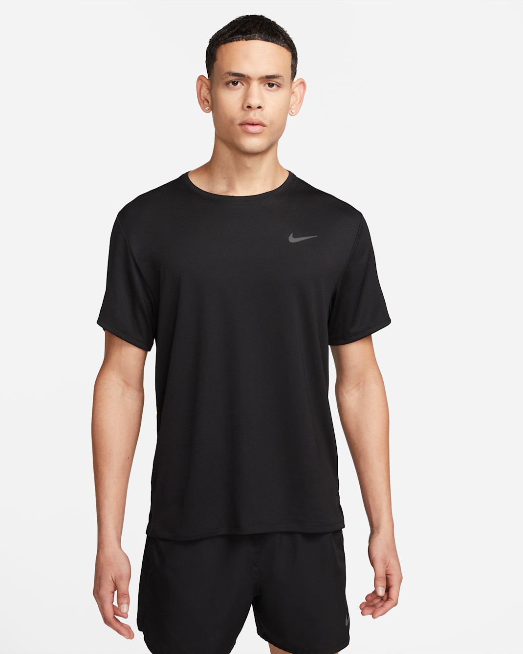 Nike Miler Men's Dri-FIT UV Short-Sleeve Running Top - Black