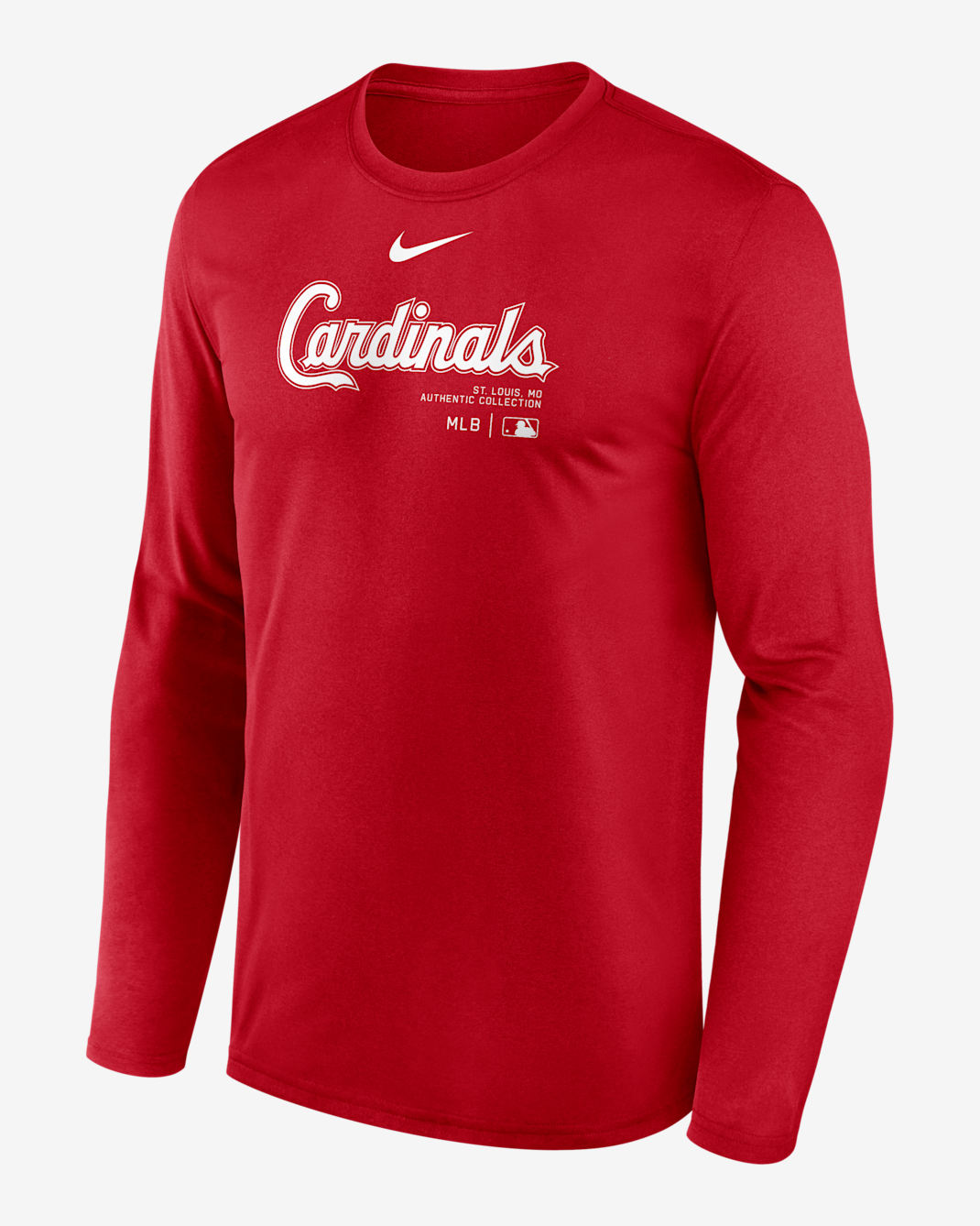 Playera de manga larga Nike Dri-FIT de la MLB para hombre St. Louis Cardinals Authentic Collection Practice - Rojo