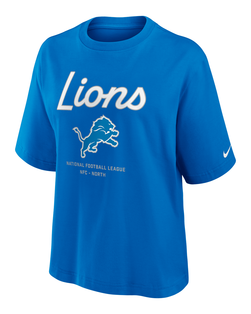 Detroit Lions Essential Script Boxy Women's Nike NFL T-Shirt - Blue