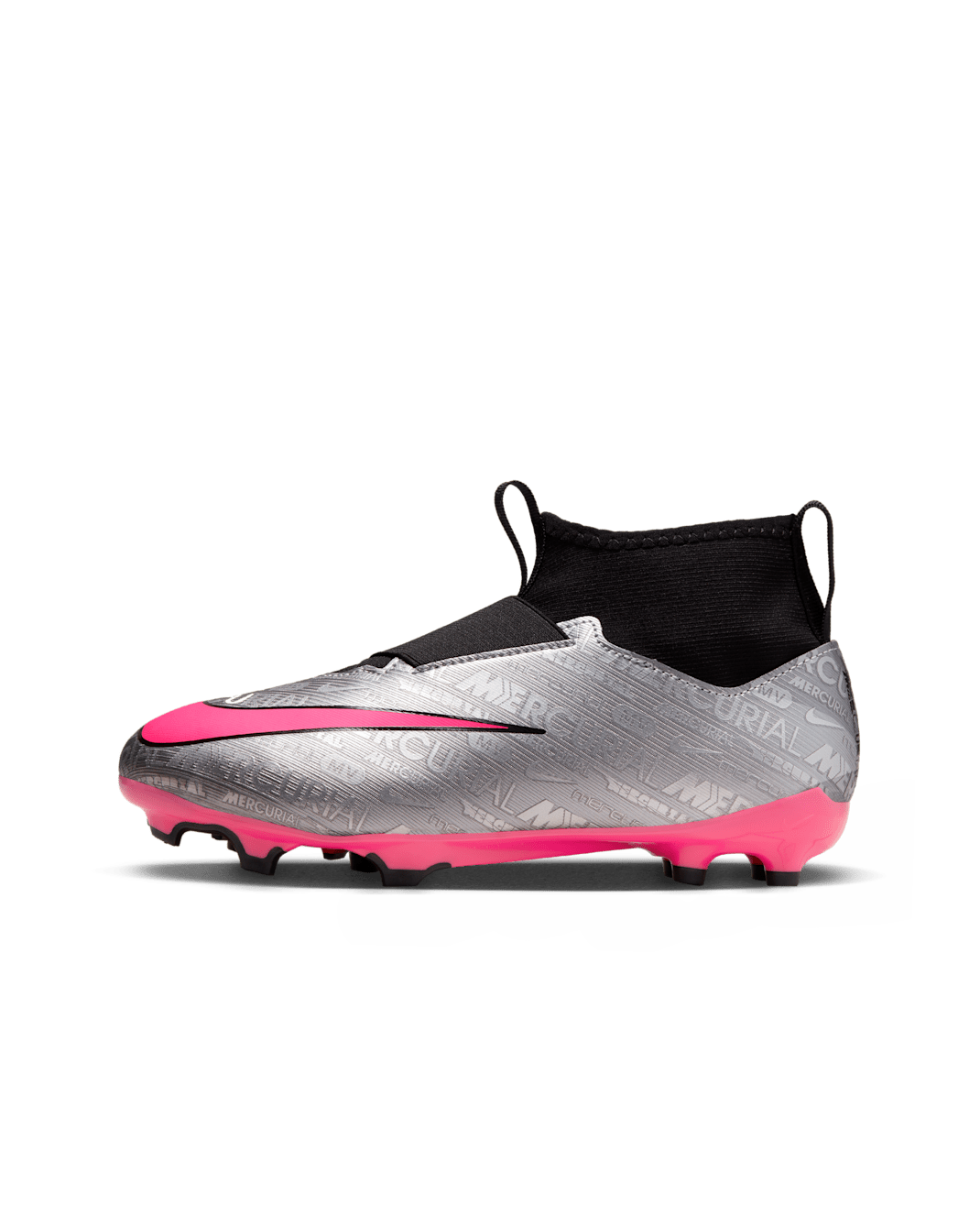 Nike Jr. Zoom Mercurial Superfly 9 Academy XXV MG Younger/Older Kids' Multi-Ground Football Boot - Metallic Silver/Black/Volt/Hyper Pink