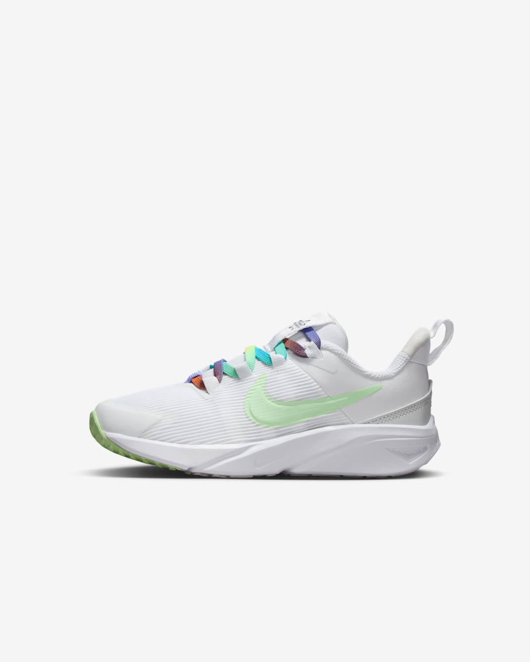 Tenis para niños de preescolar Nike Star Runner 4 Next Nature SE - Blanco/Polvo fotón/Naranja total/Verde vapor