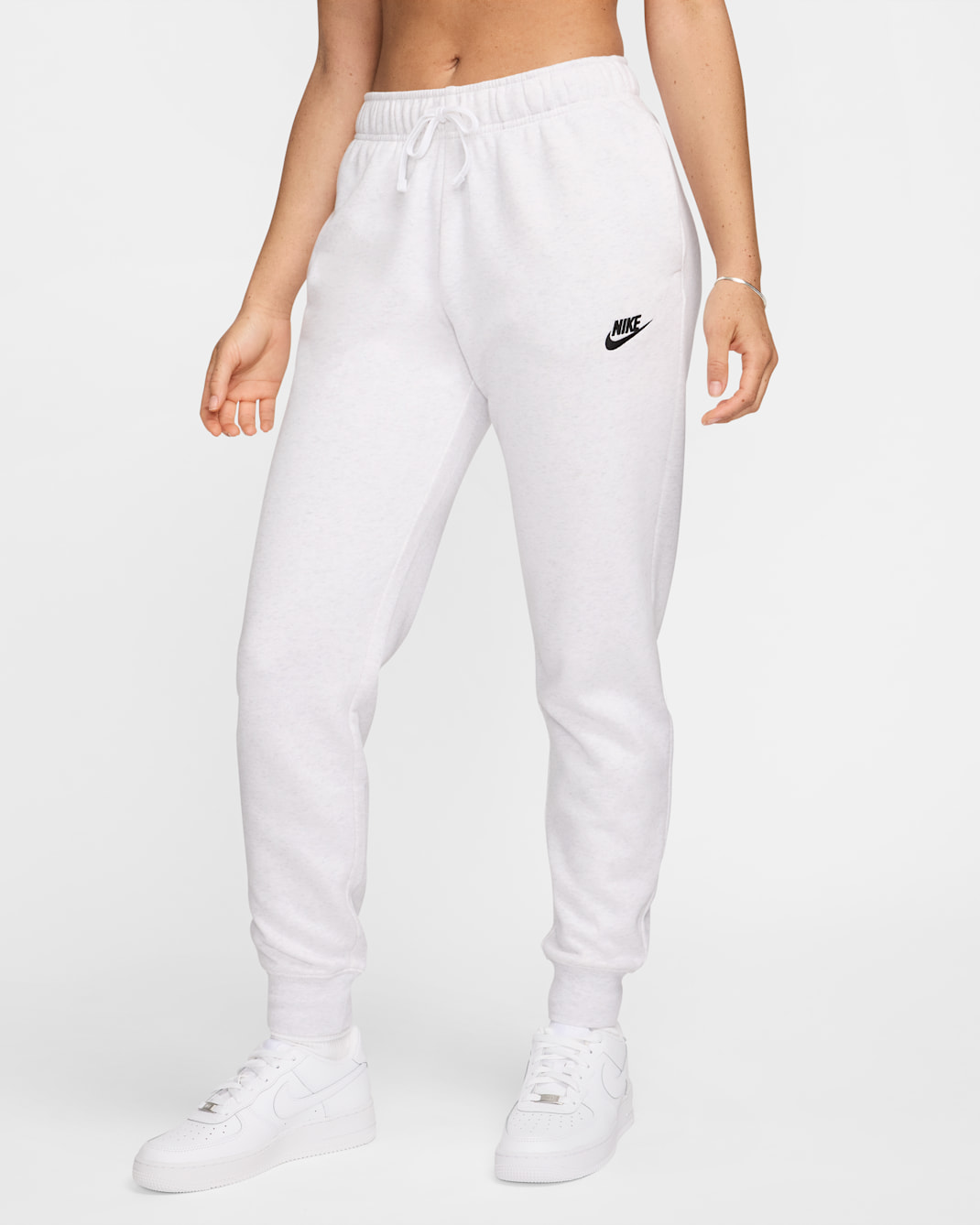 Nike Sportswear Club Fleece Women's Mid-Rise Joggers - Birch Heather/Black