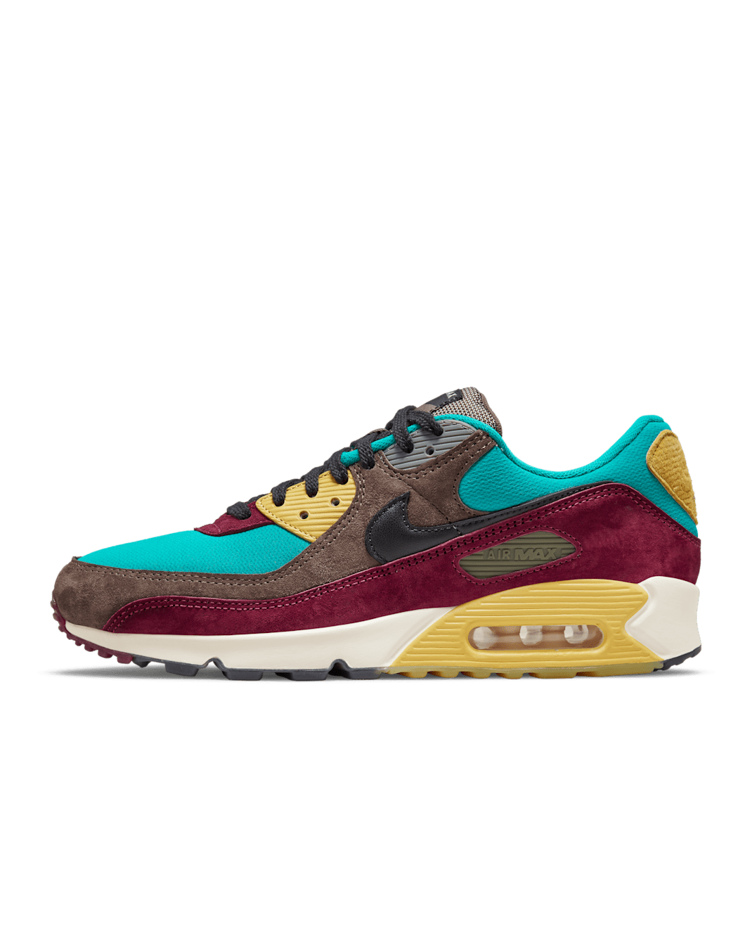รองเท้าผู้ชาย Nike Air Max 90 - Ridgerock/Turbo Green/Saturn Gold/ดำ
