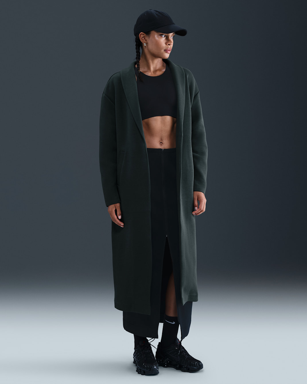 Nike Sportswear Tech Fleece Women's Oversized Duster Jacket - Seaweed/Black