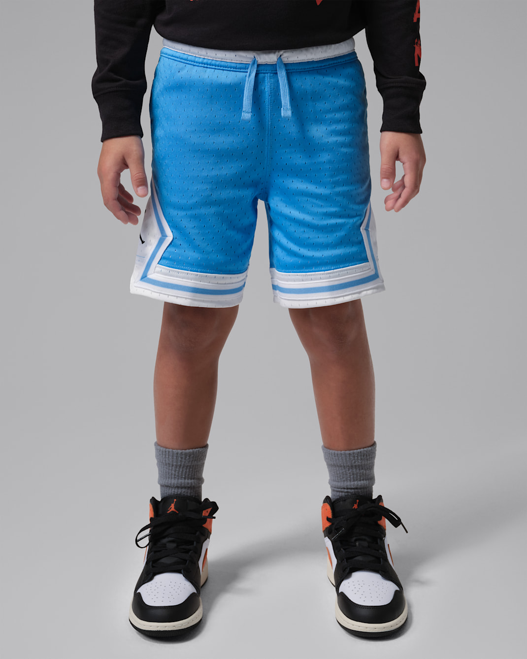 Shorts deportivos Dri-FIT con diseño de diamante para niños talla pequeña Jordan - Azul universitario