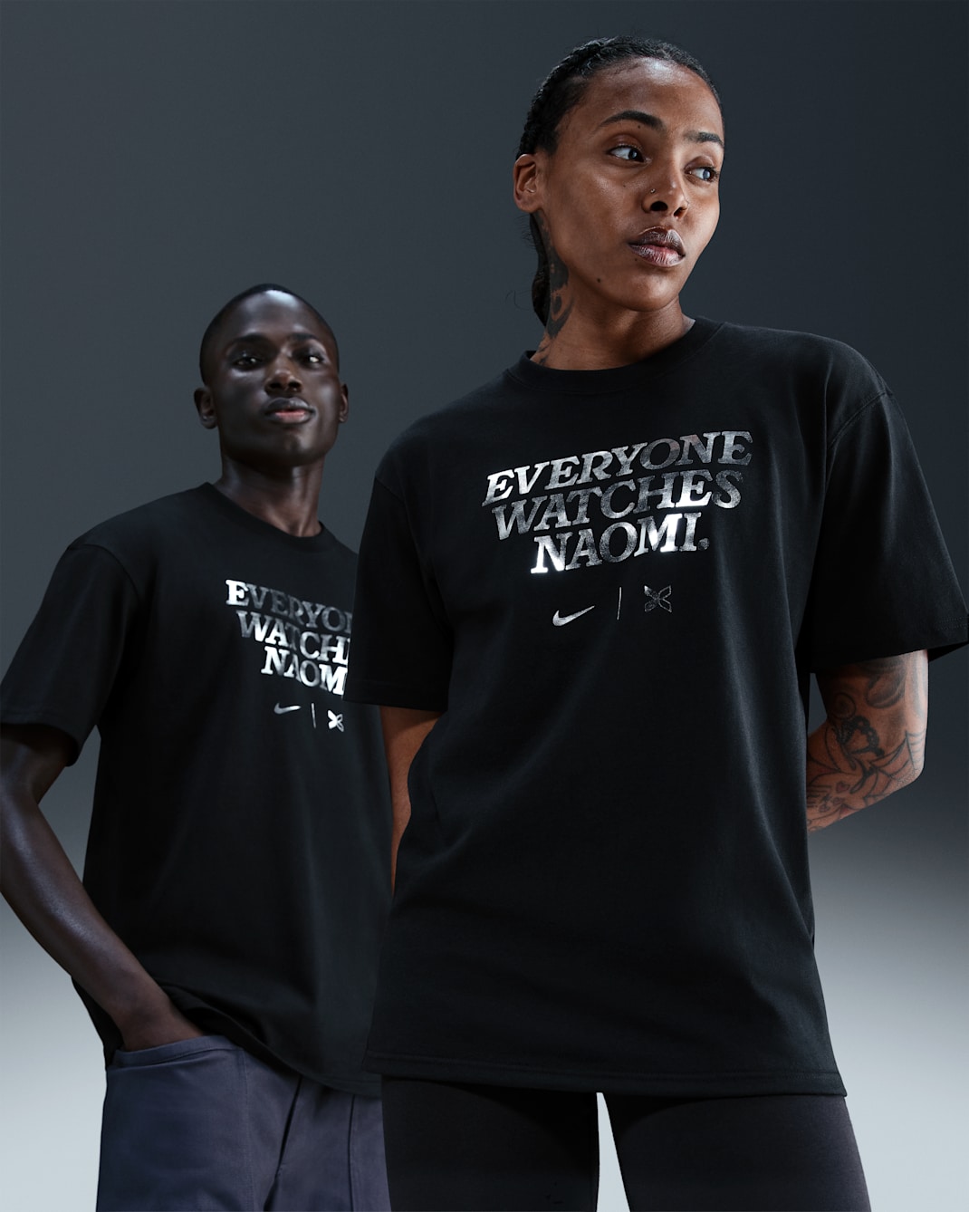 Everyone Watches Women's Sports™ "Naomi Osaka" Nike by TOGETHXR Tennis T-Shirt - Black