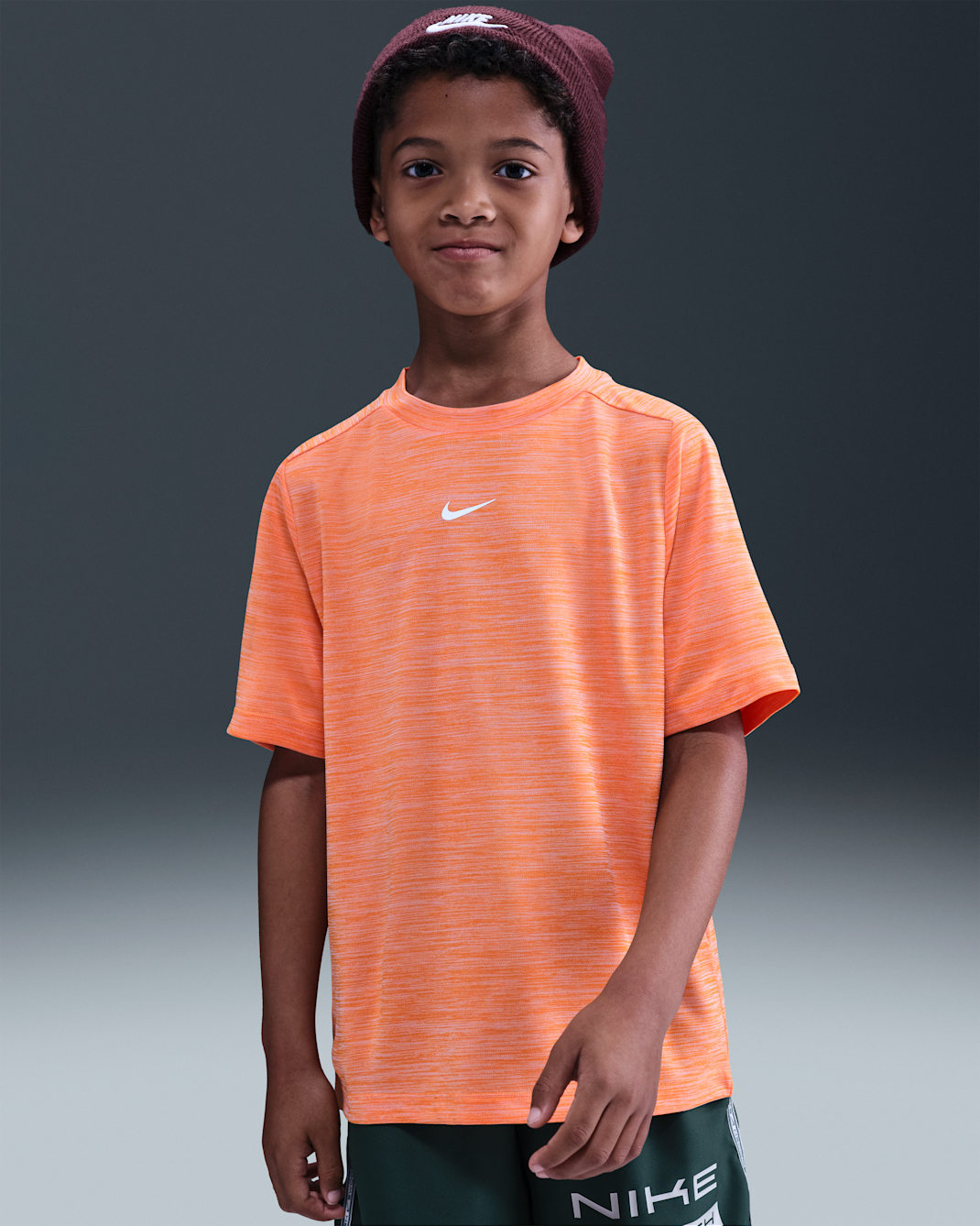 Nike Multi Older Kids' Dri-FIT Short-Sleeve Top - Bright Ceramic/Pure/White