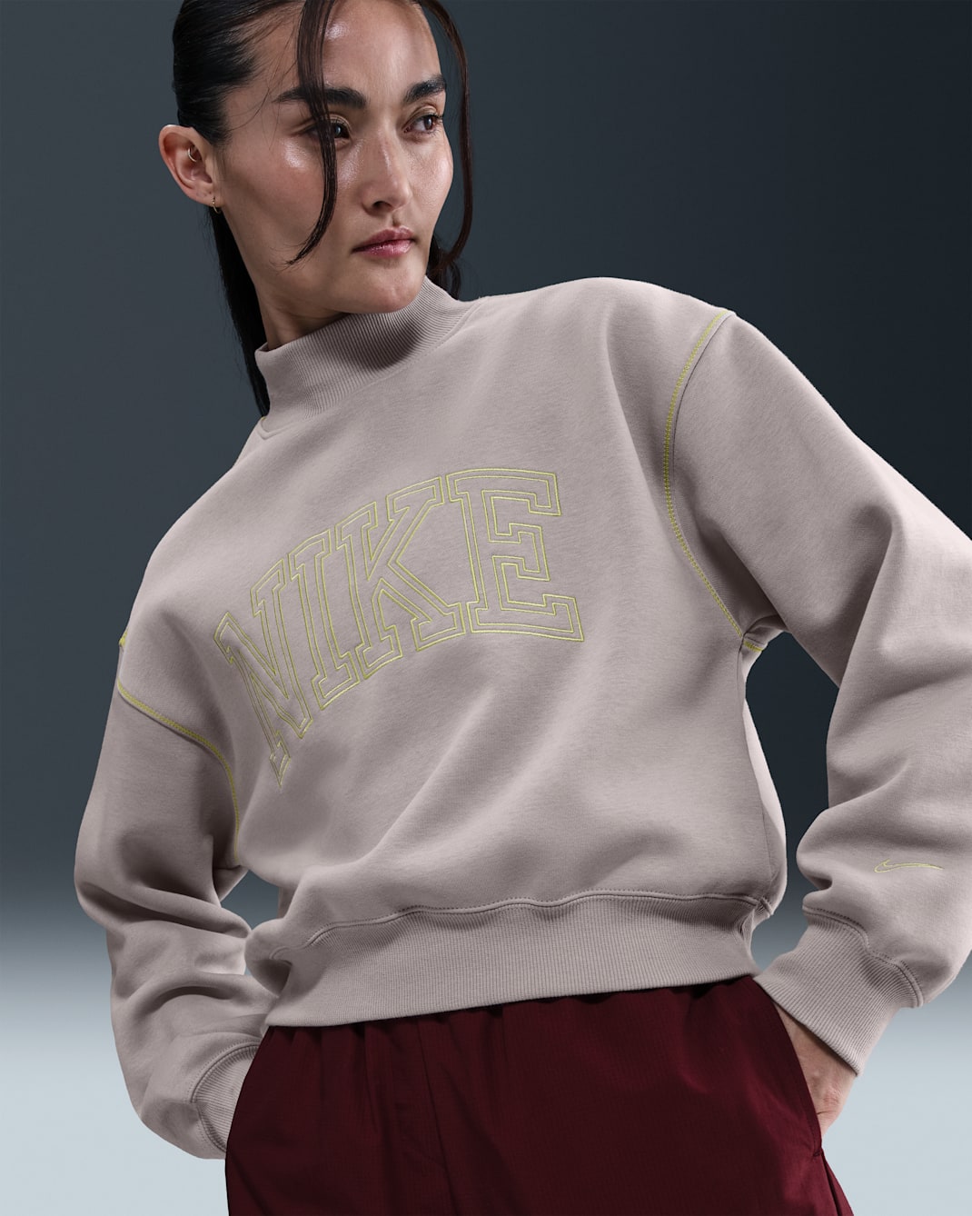 Nike Sportswear Phoenix Fleece Women's Mock-Neck Sweatshirt - College Grey