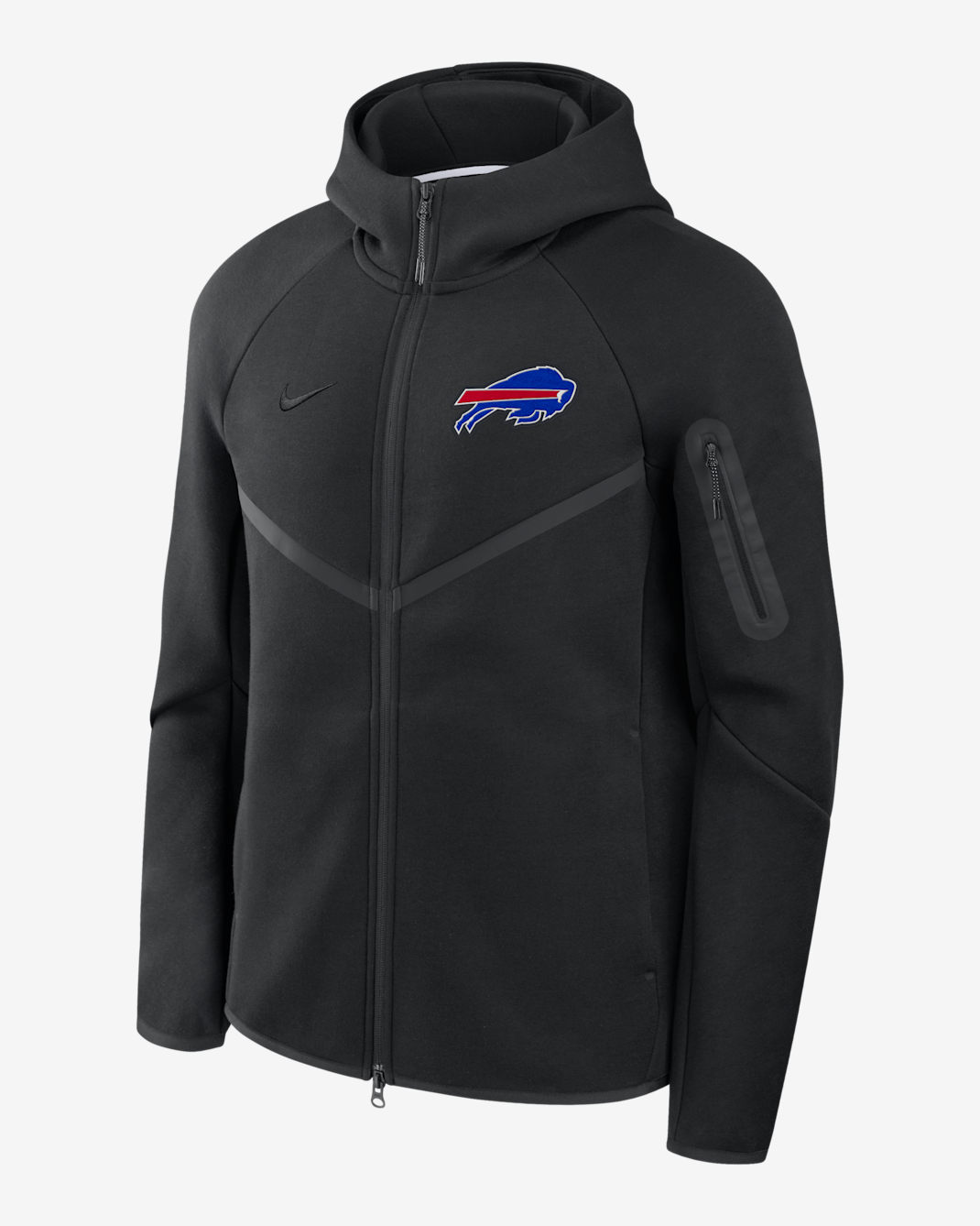 Buffalo Bills Tech Fleece Windrunner Men's Nike NFL Full-Zip Hooded Jacket - Black
