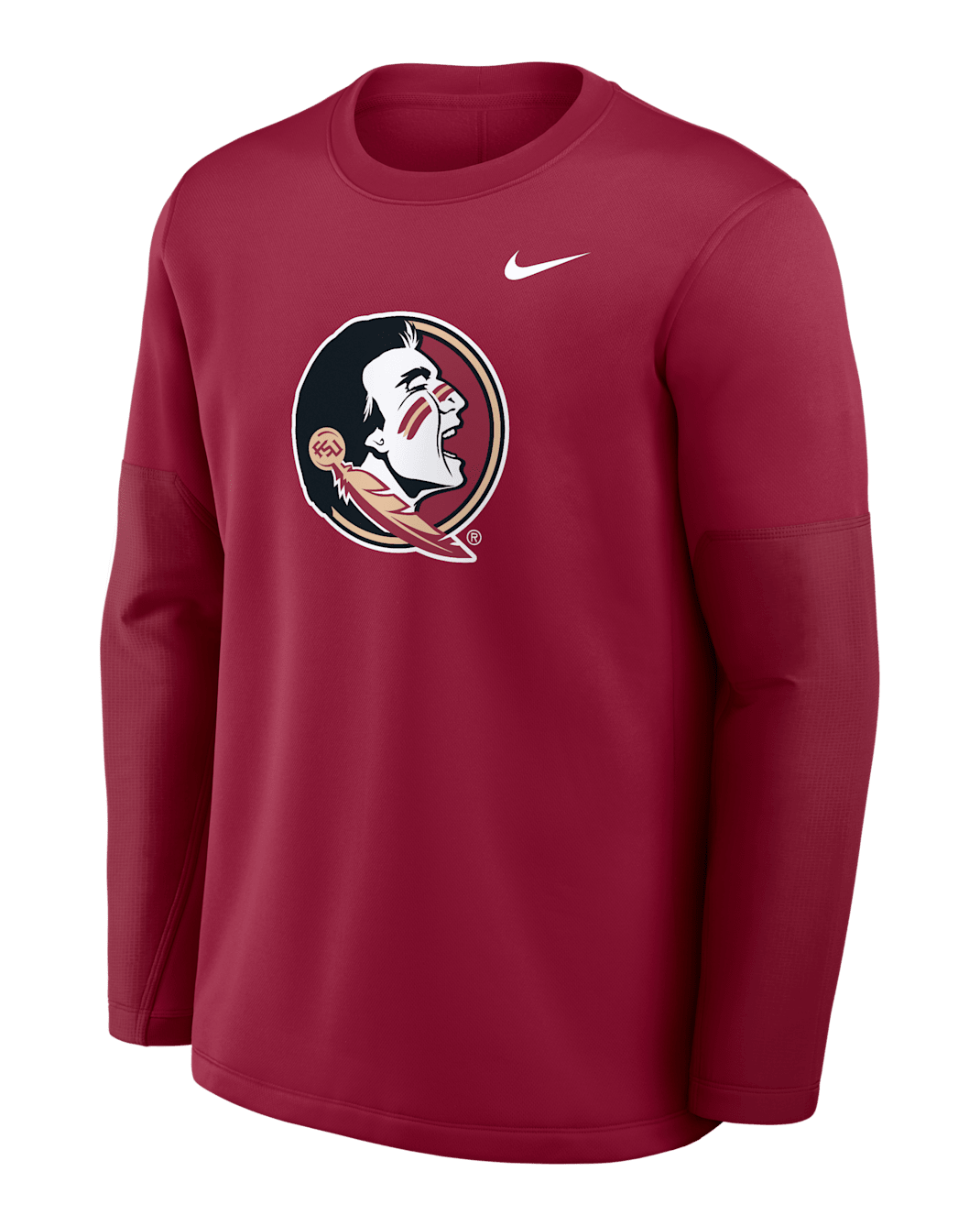 Florida State Sideline Coach Men's Nike Therma-FIT College Long-Sleeve T-Shirt - Garnet