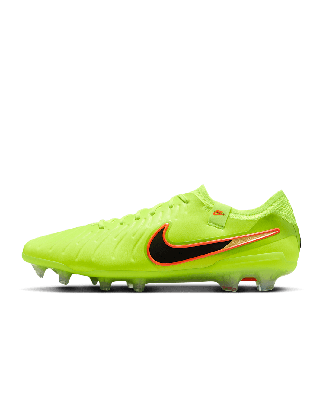 Tacos de fútbol de corte low para terreno firme Nike Tiempo Legend 10 Elite - Volt/Negro