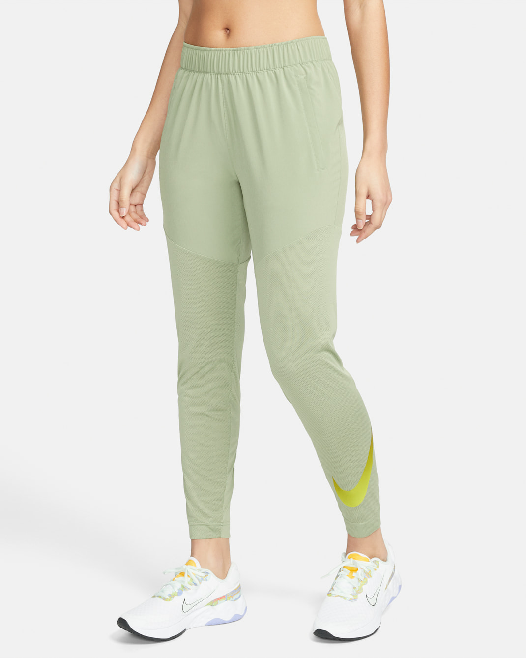 Nike Dri-FIT Swoosh Run Women's Running Trousers - Oil Green/Reflect Silver