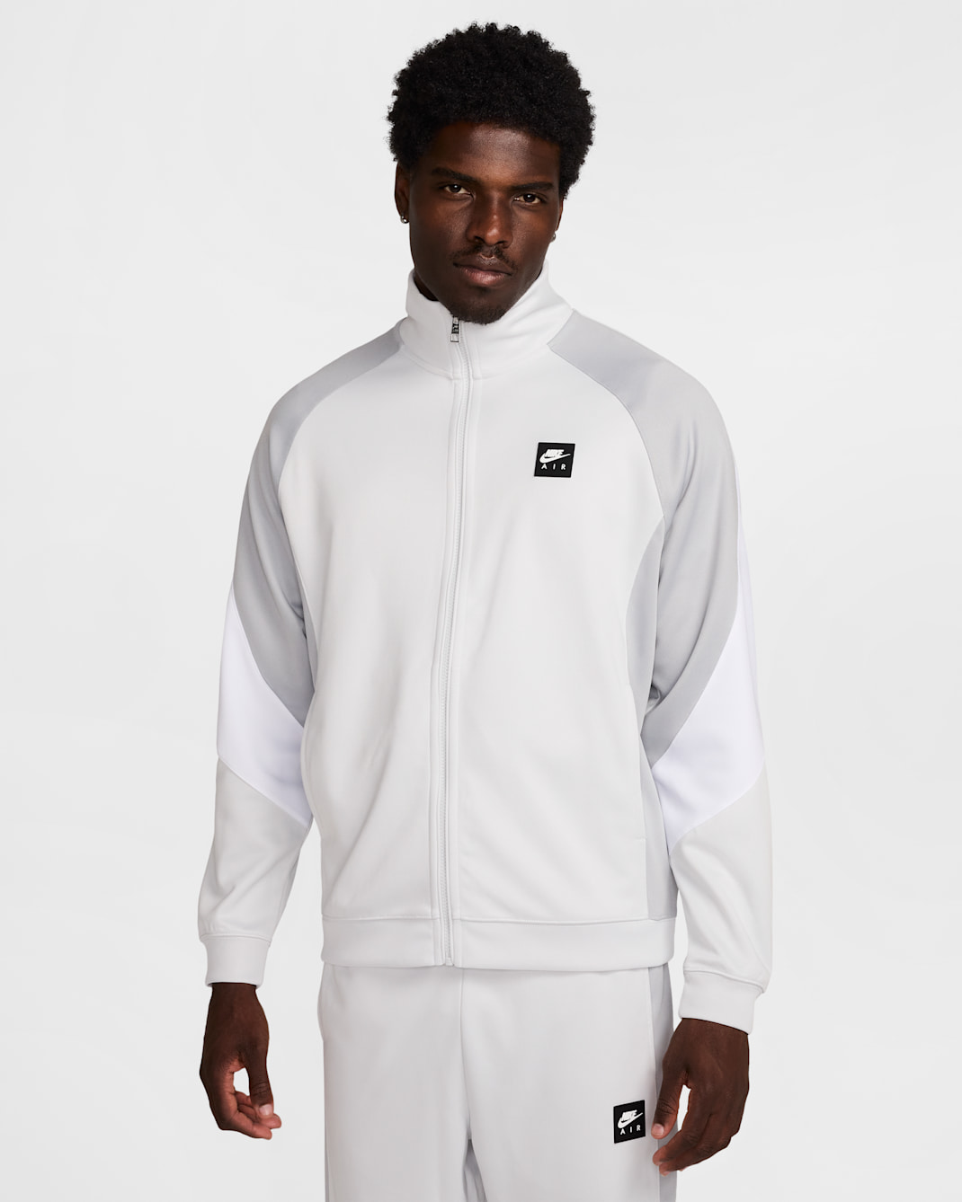 Nike Air Men's Poly-Knit Full-Zip Jacket - Photon Dust/Light Smoke Grey/White/Black