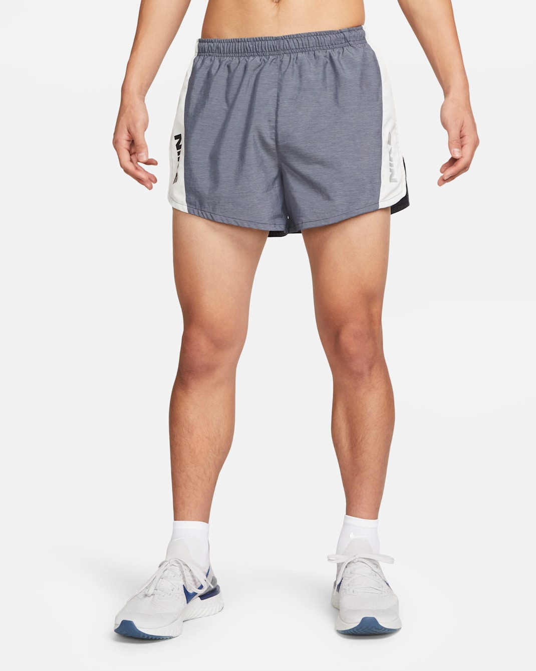 Nike Dri-FIT Heritage Men's 10cm (approx.) Brief-Lined Running Shorts - Dark Obsidian/Heather/Sail/Black