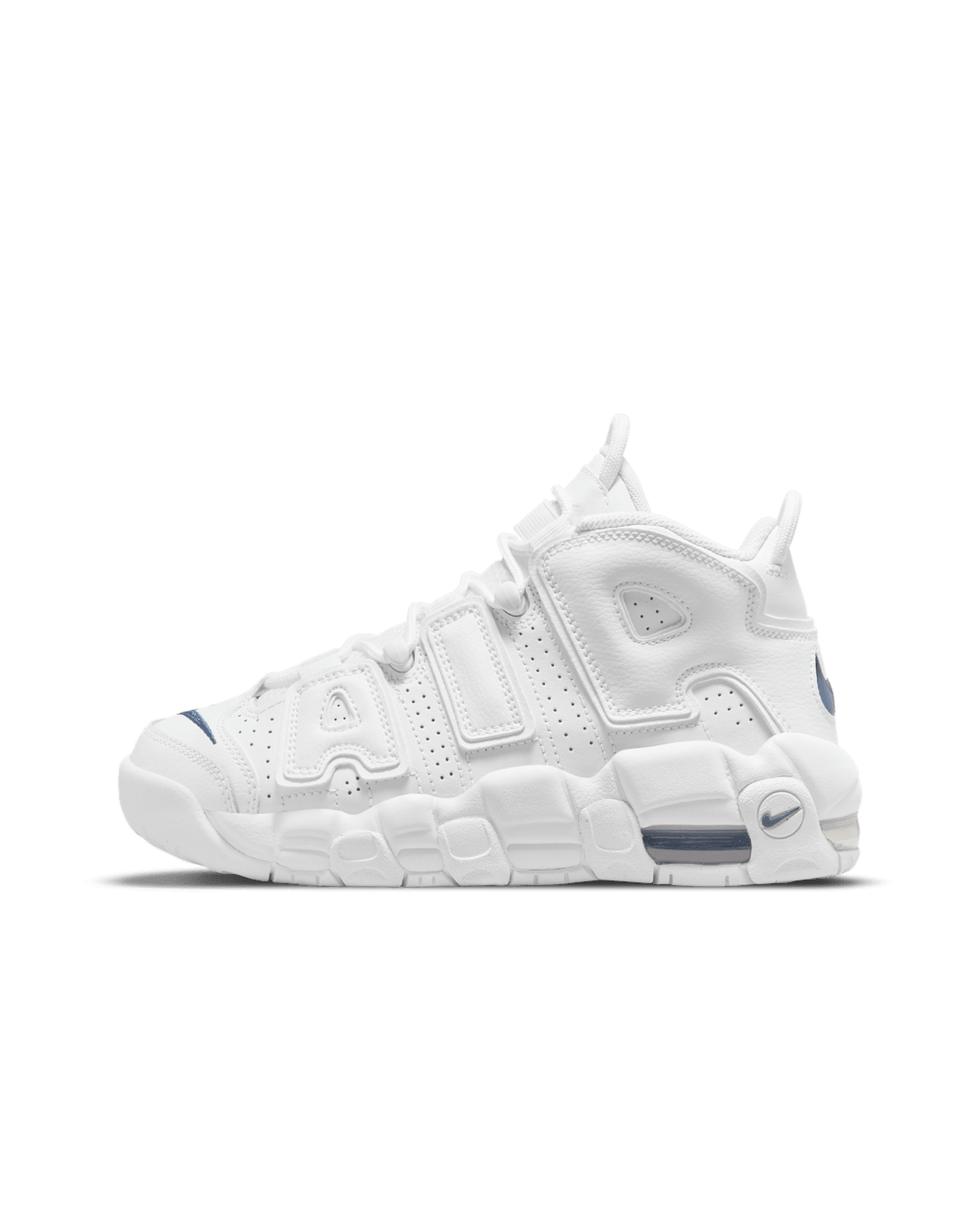Calzado para niños grandes Nike Air More Uptempo - Blanco/Blanco/Azul marino medianoche