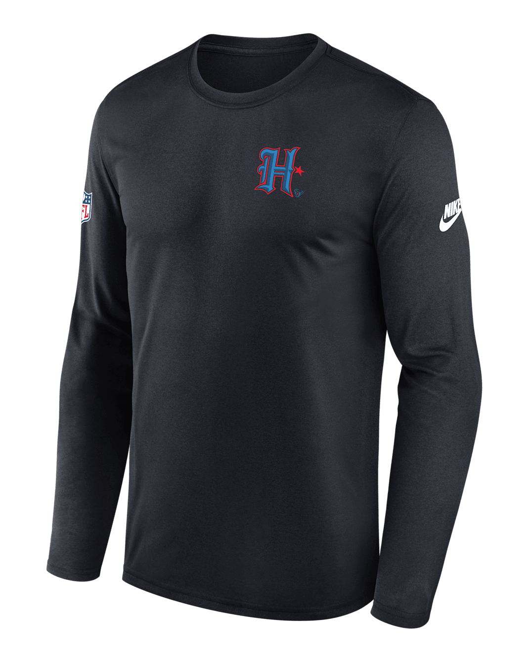 Houston Texans Alt Legend Small Logo Men's Nike Dri-FIT NFL Long-Sleeve T-Shirt - Navy