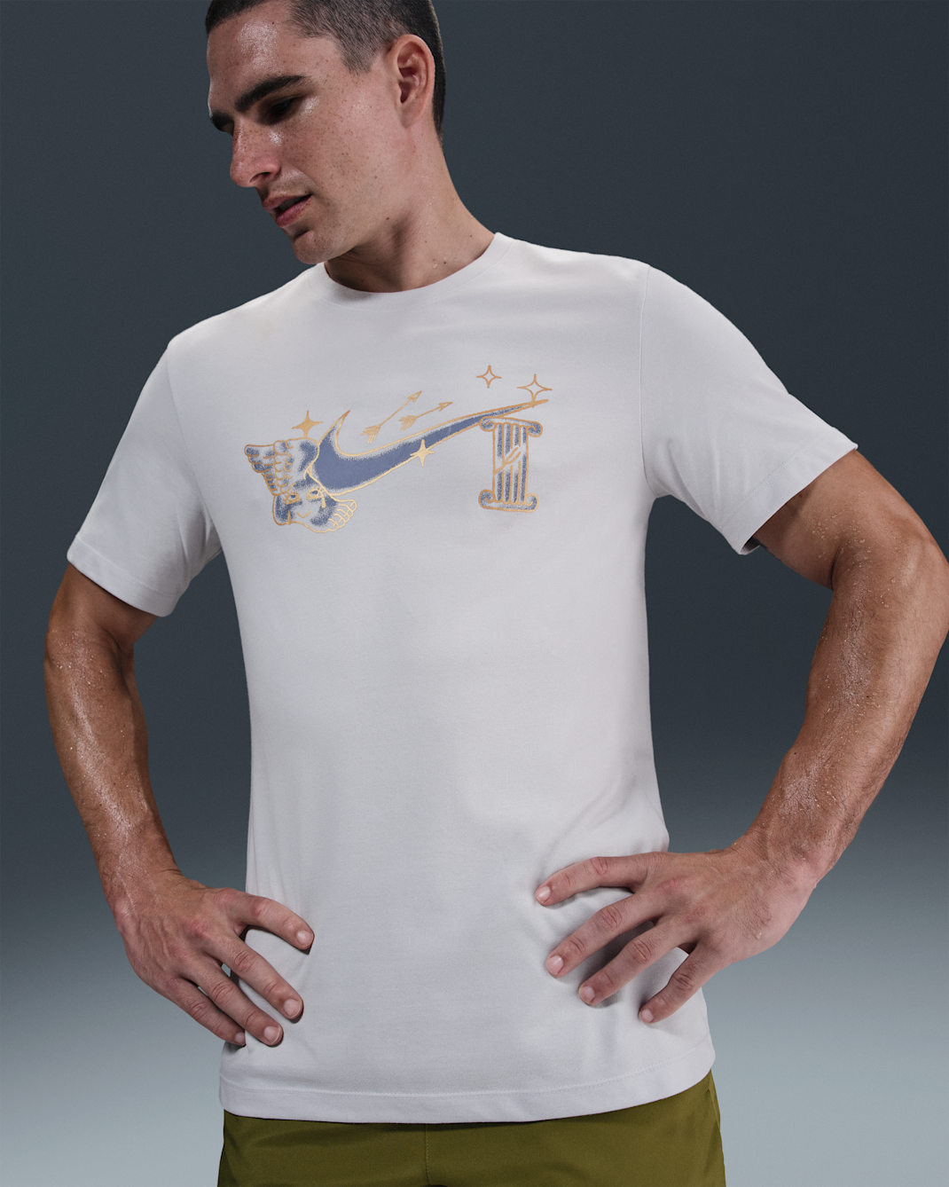 Nike Men's Dri-FIT Running T-Shirt - Vast Grey