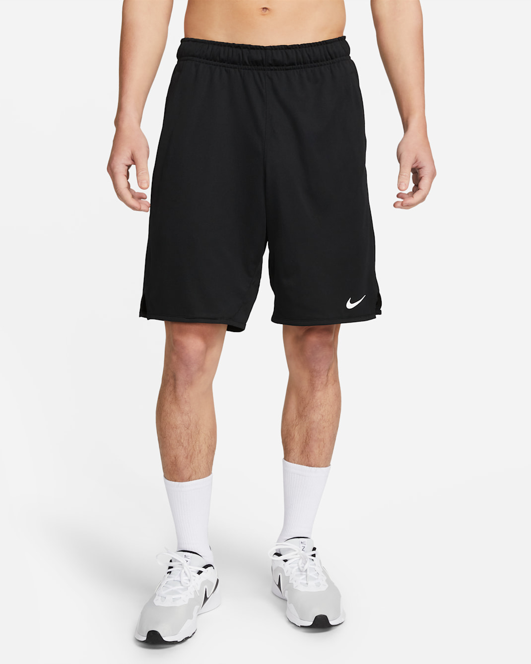 กางเกงขาสั้นอเนกประสงค์ 9 นิ้วไม่มีซับในผู้ชาย Dri-FIT Nike Totality - ดำ/ดำ/Iron Grey/ขาว