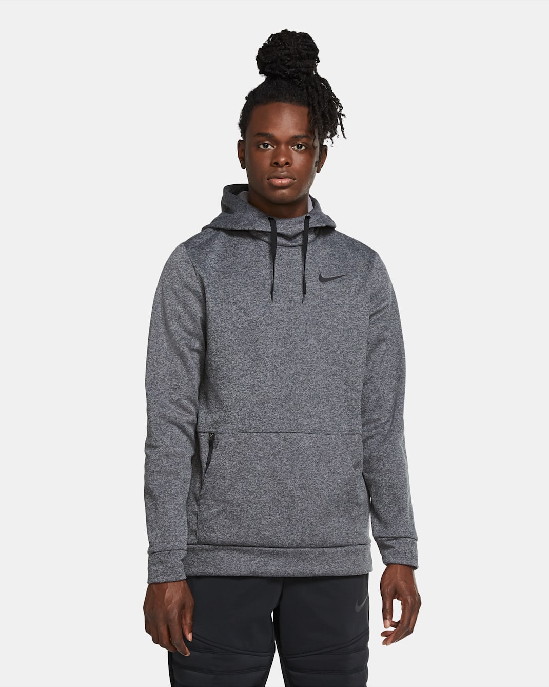 Nike Therma Men's Pullover Training Hoodie - Charcoal Heather/Black
