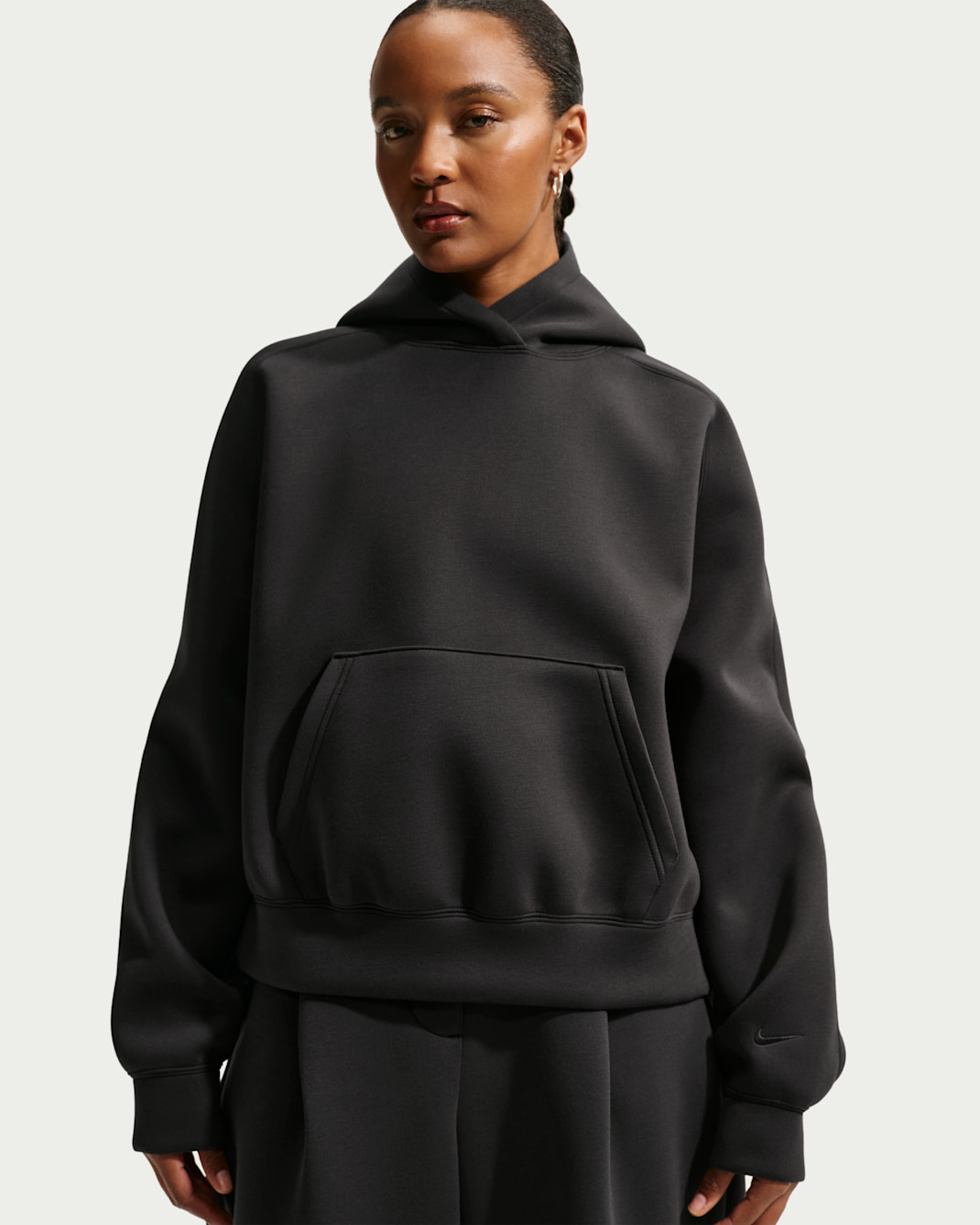 Nike Sportswear ekstra stor fleecehettegenser til dame - Svart/Svart/Svart