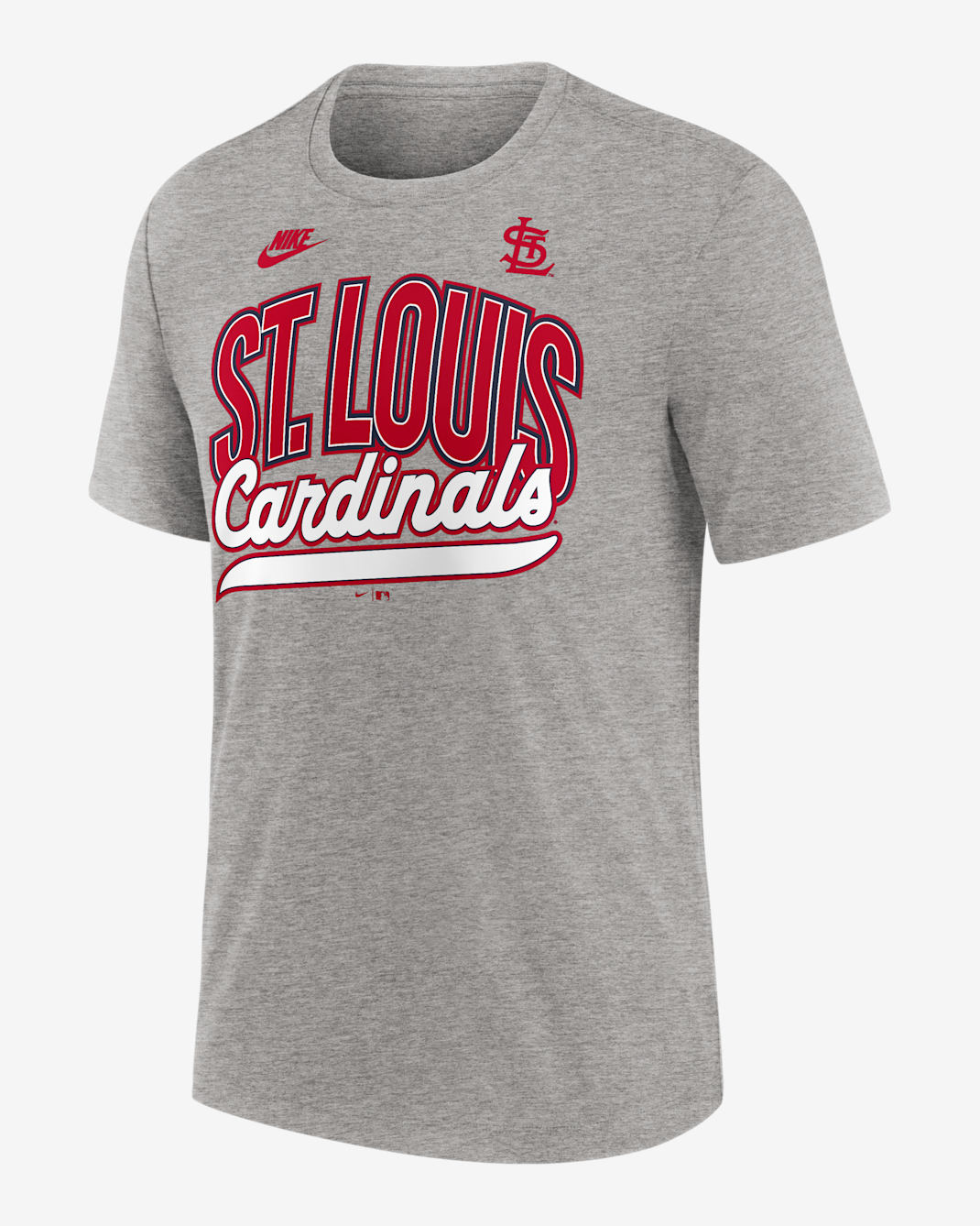 Playera Nike de la MLB para hombre St. Louis Cardinals Cooperstown Retro - Gris jaspeado