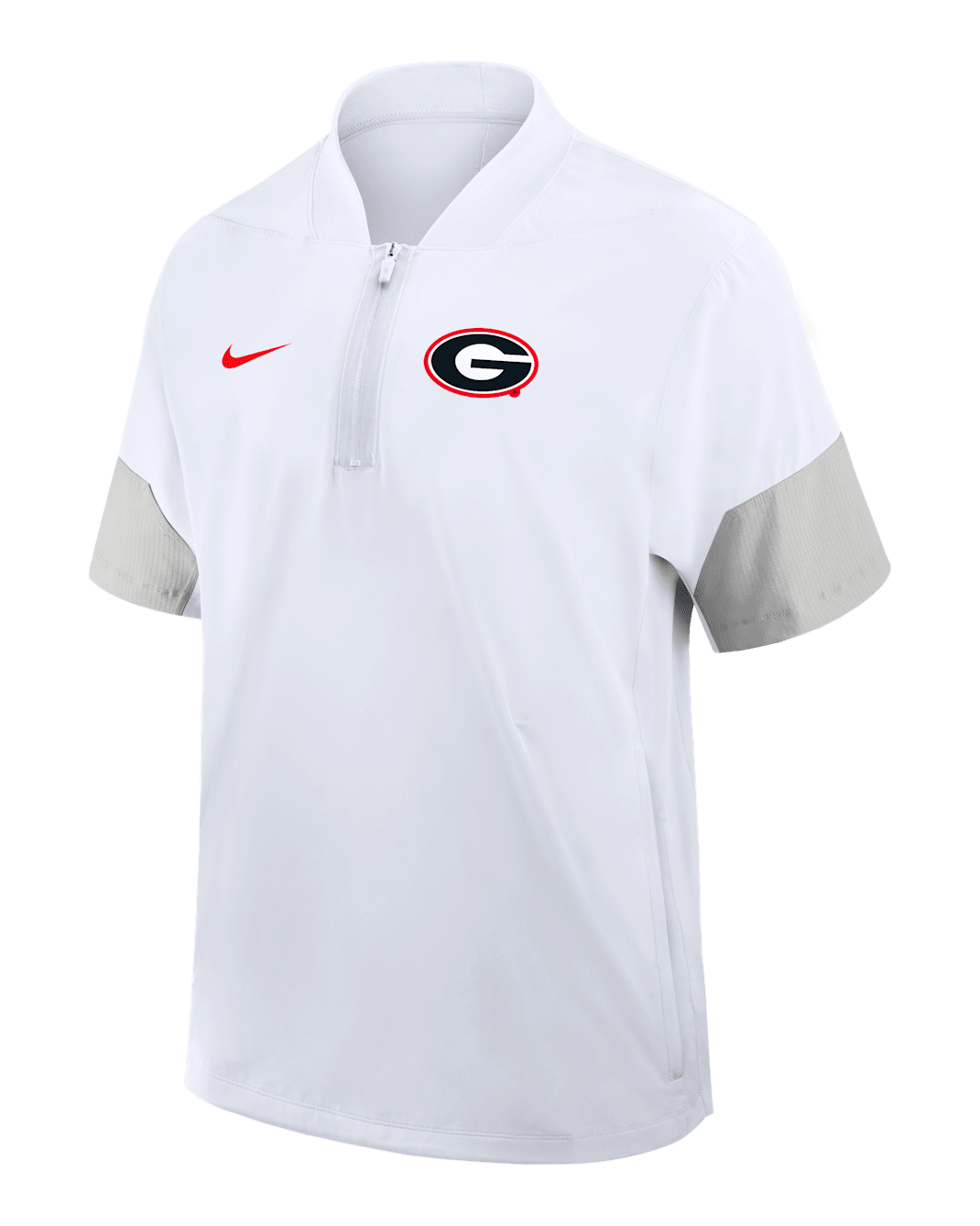 Georgia Sideline Coach Men's Nike College 1/2-Zip Short-Sleeve Jacket - White