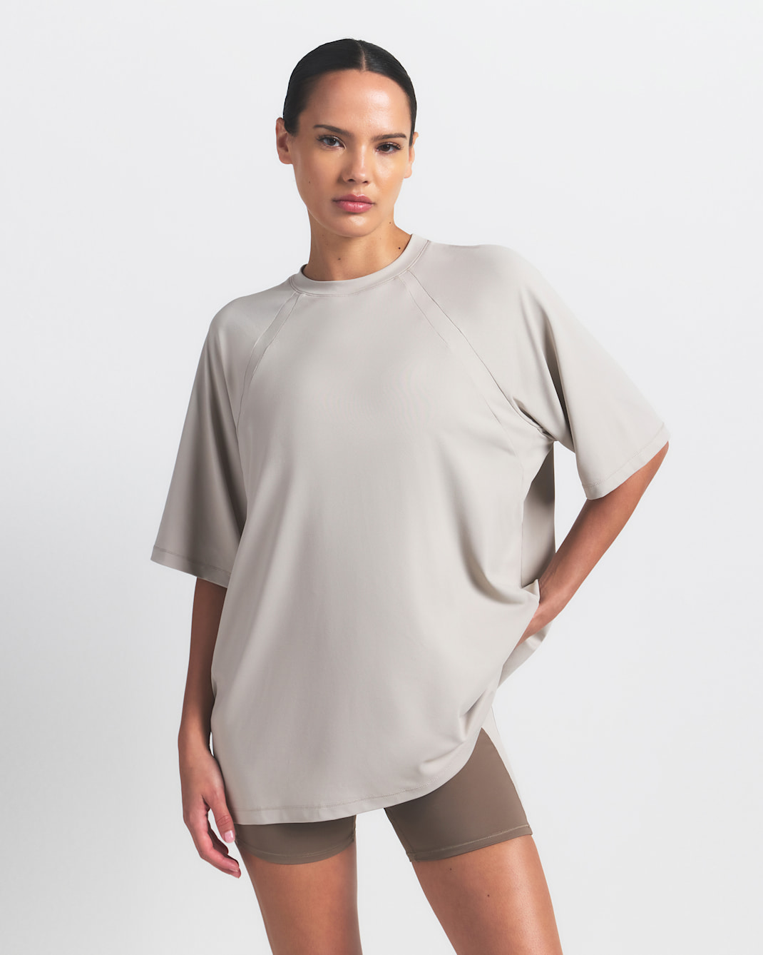 Playera oversized para mujer NikeSKIMS Airy - NSKM STONE
