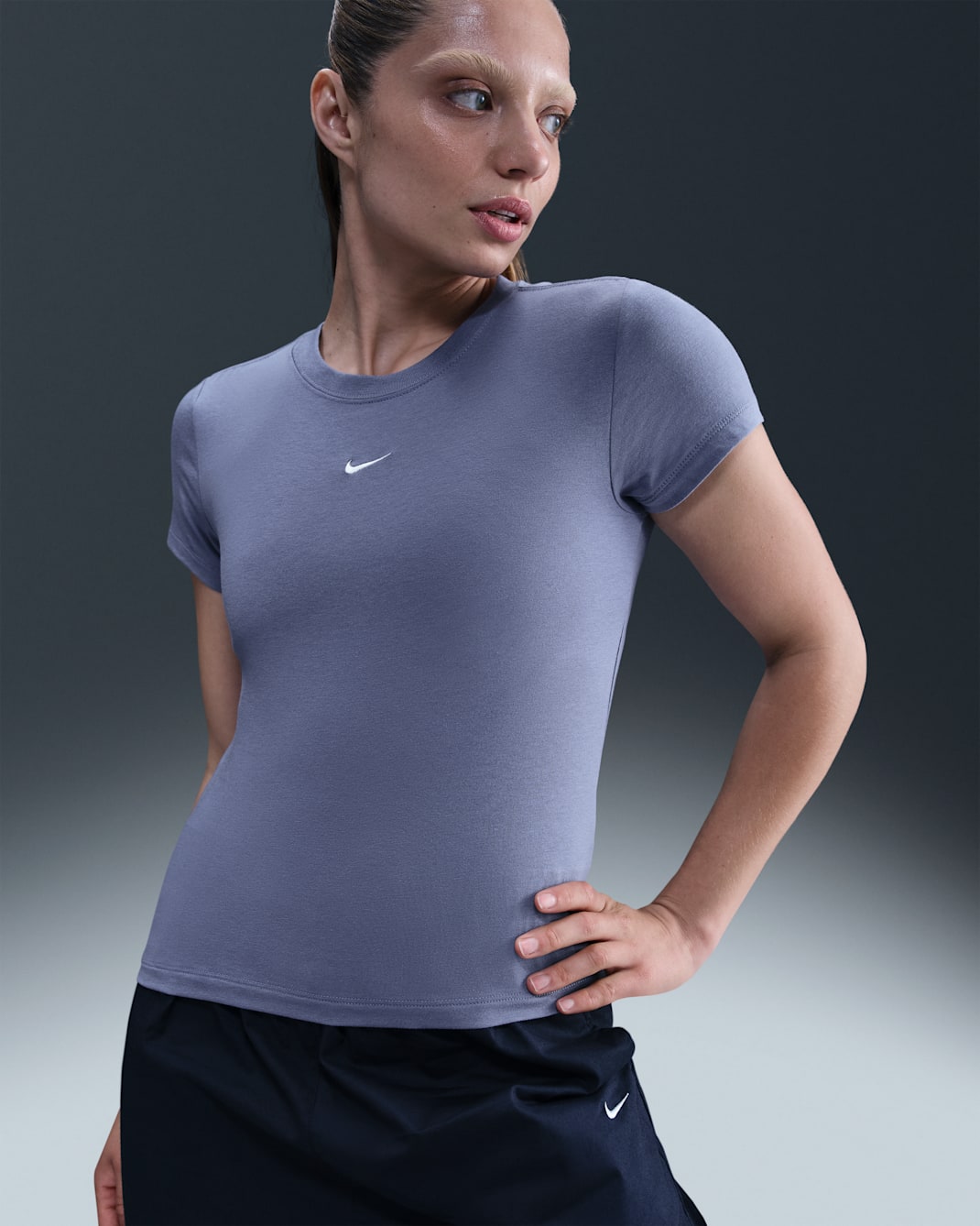 Nike Sportswear Chill Knit női póló - World Indigo/Sail