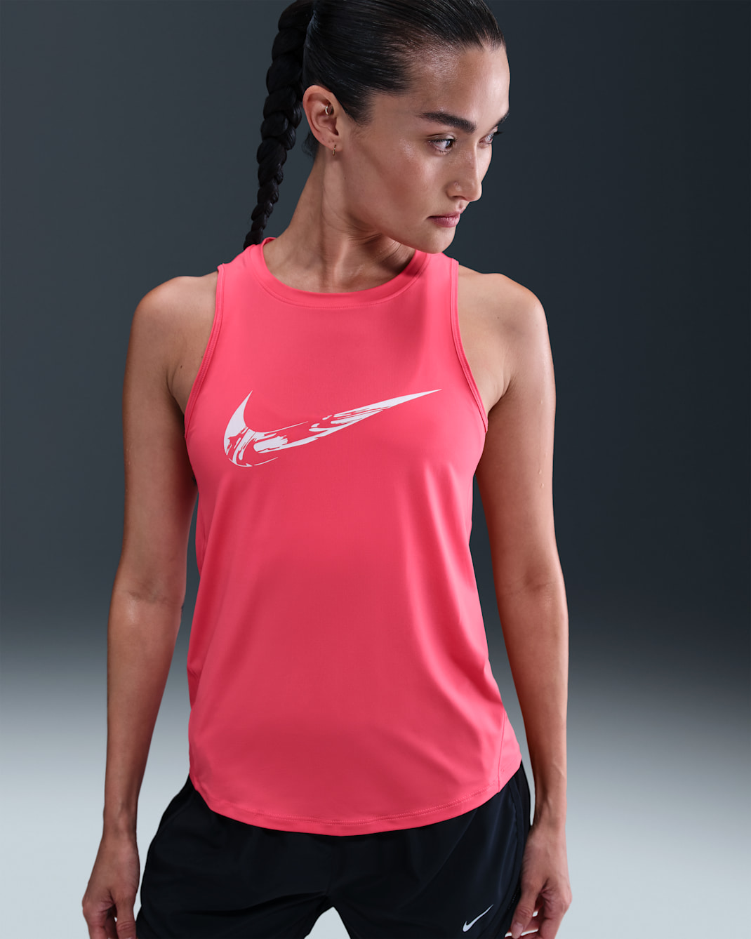 Nike One Women's Dri-FIT Graphic Running Tank Top - Aster Pink/Glacier Blue