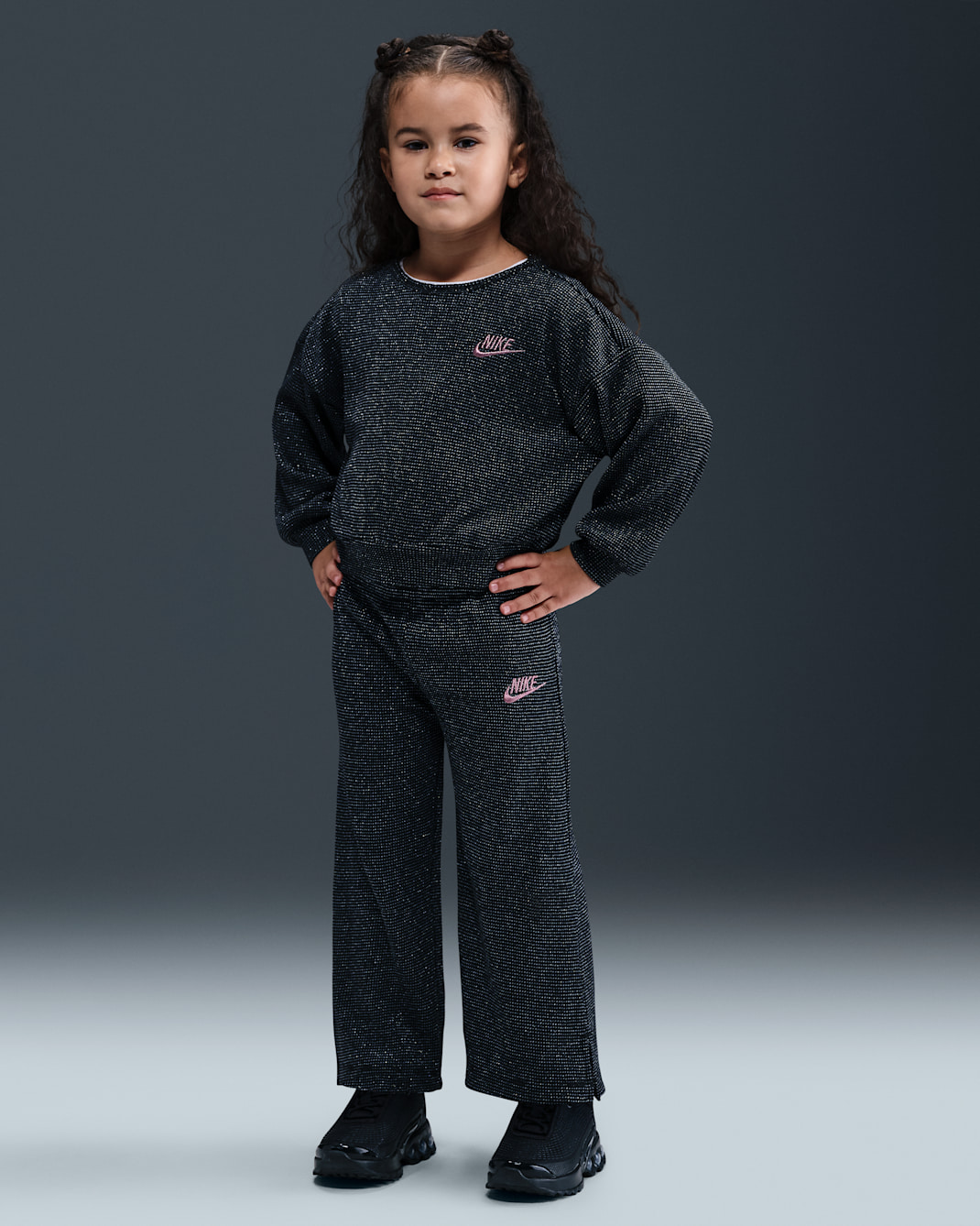 Nike Toddler 2-Piece Lurex Waffle Set - Black