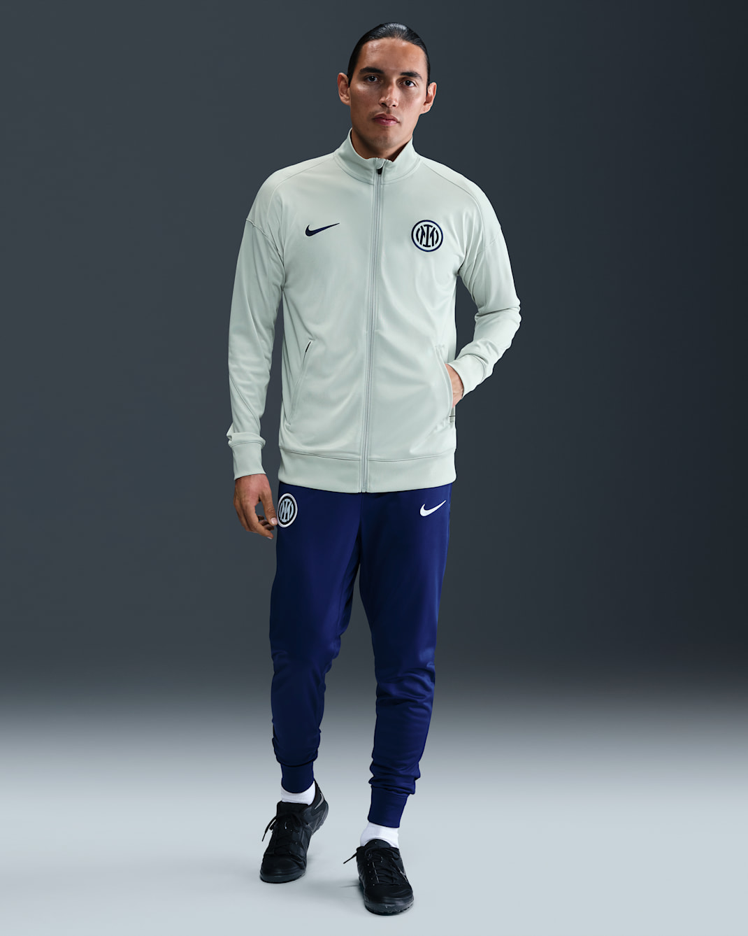 Survêtement de foot en maille Nike Dri-FIT Inter Milan Strike pour homme - Grey Haze/Blue Void/Blue Void