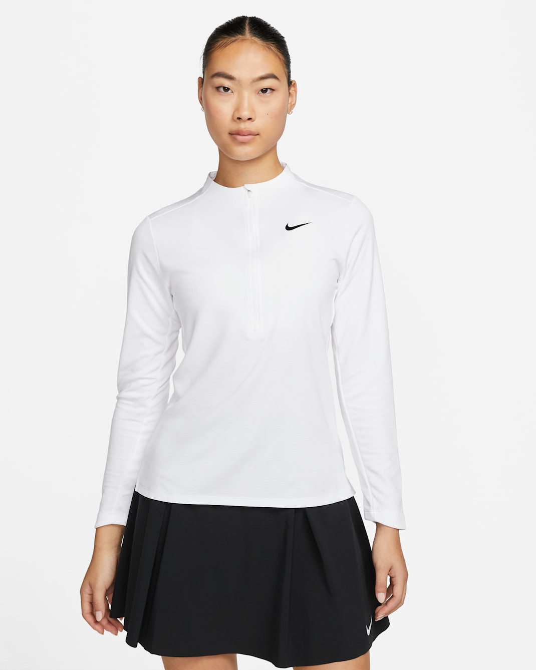Nike Dri-FIT UV Advantage Women's 1/2-Zip Golf Top - White/Black